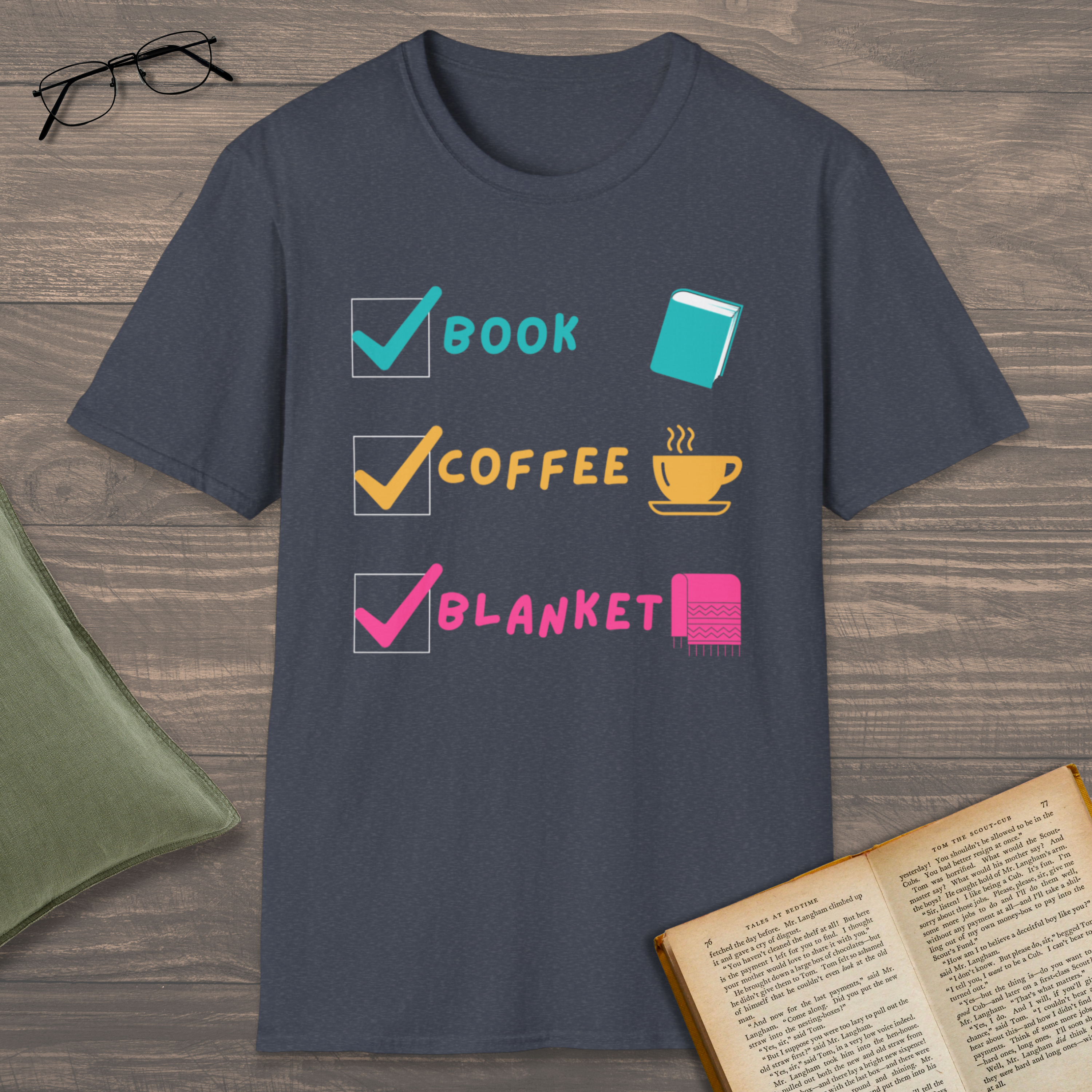 Book Coffee Blanket T-Shirt