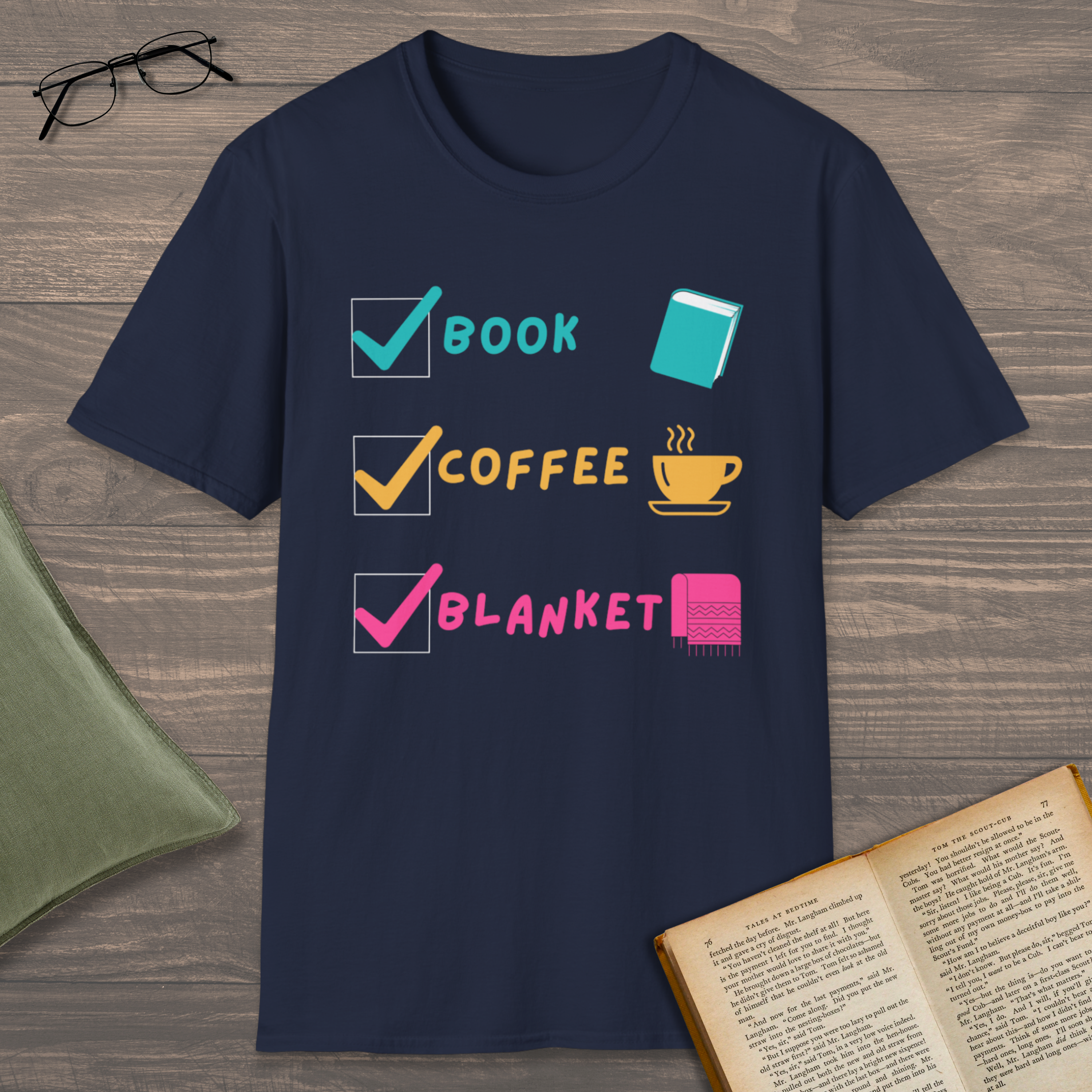 Book Coffee Blanket T-Shirt