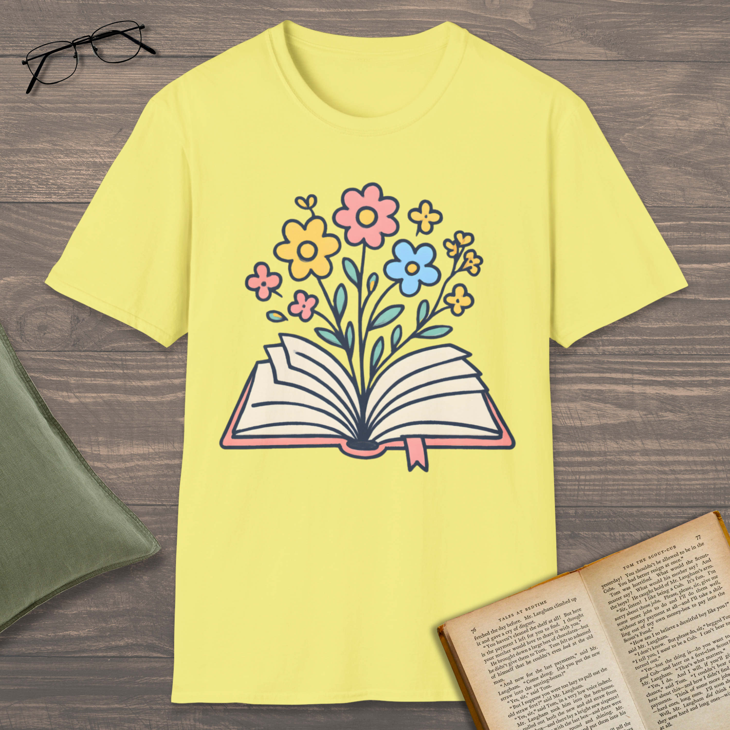 Sweet Flowers Book T-Shirt