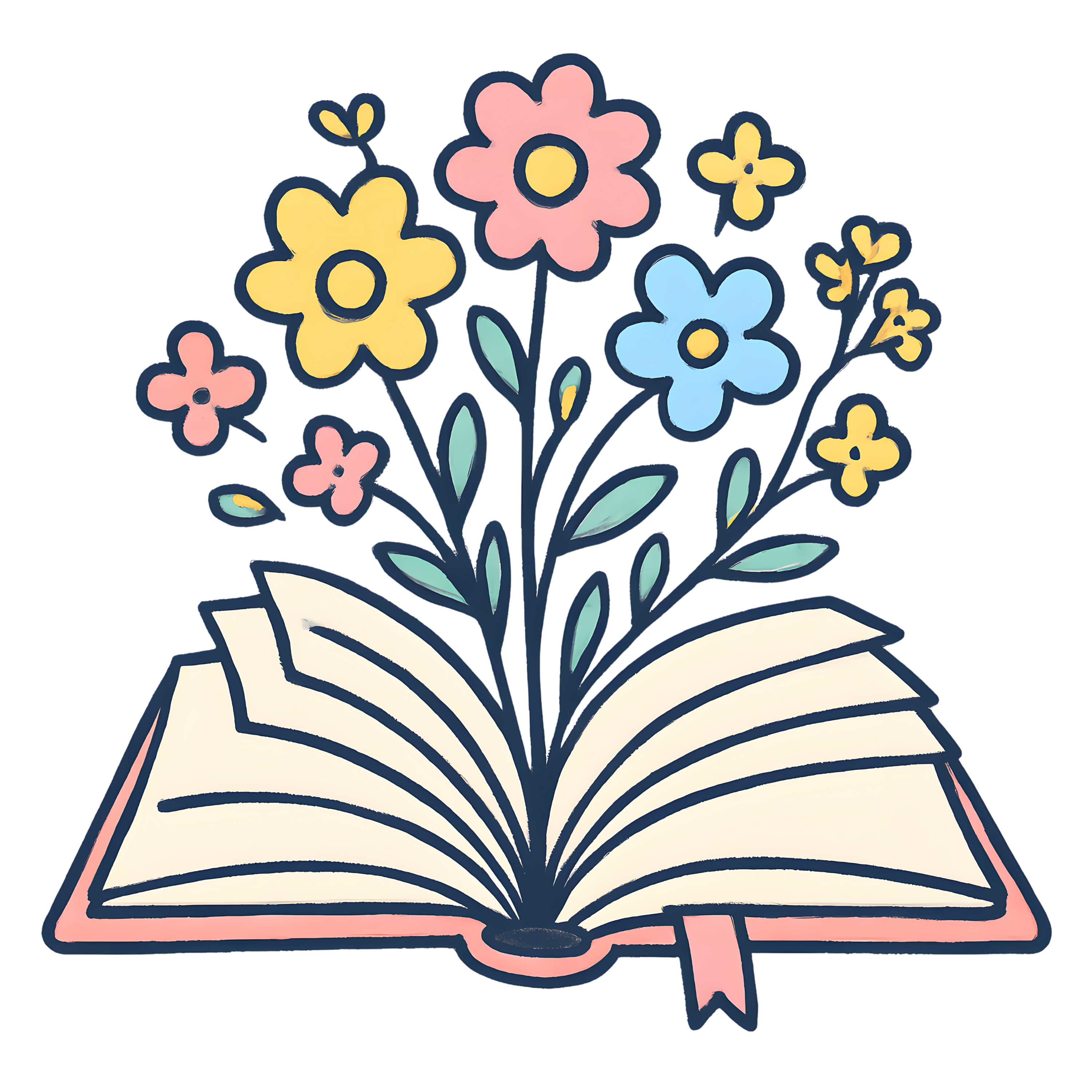 Sweet Flowers Book T-Shirt