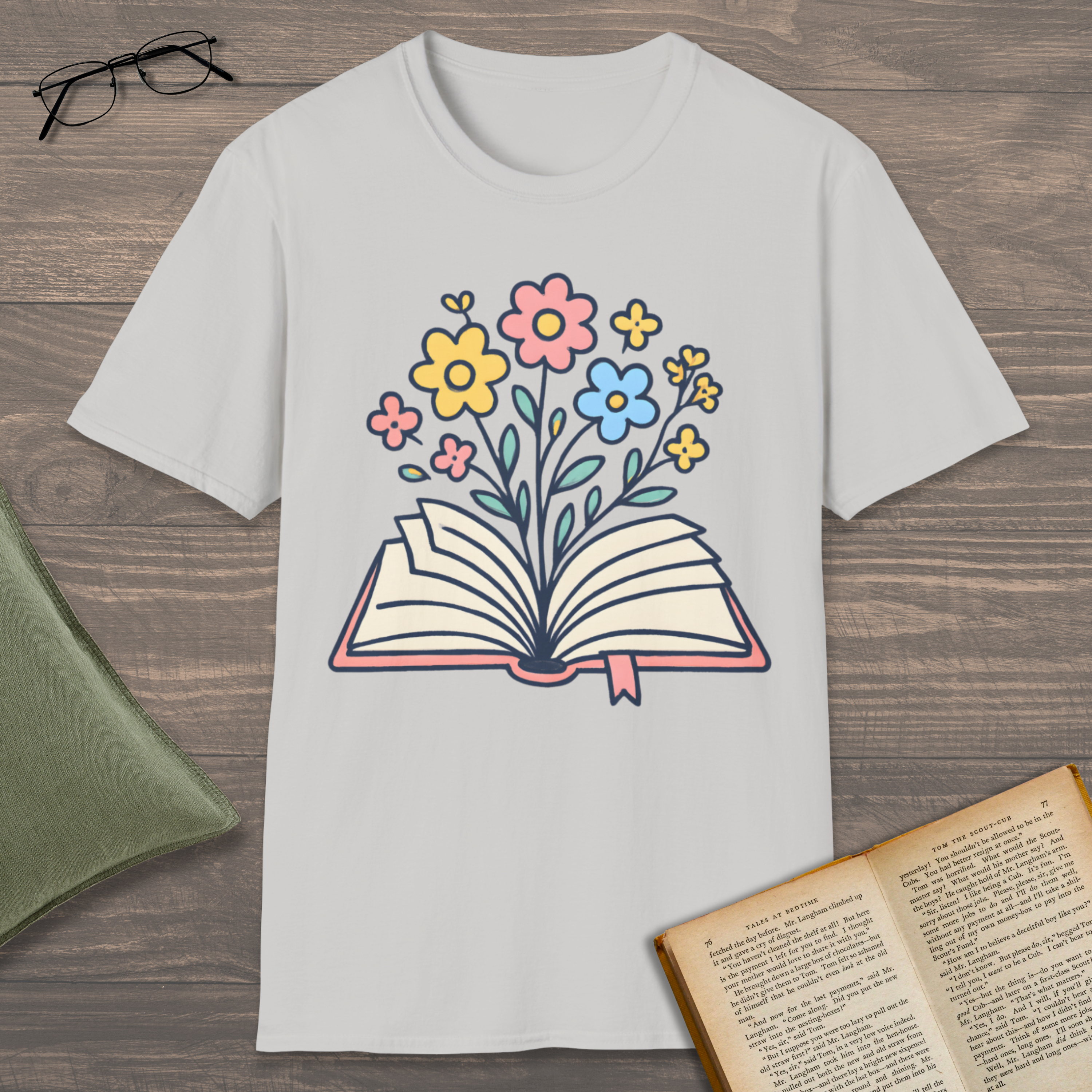 Sweet Flowers Book T-Shirt