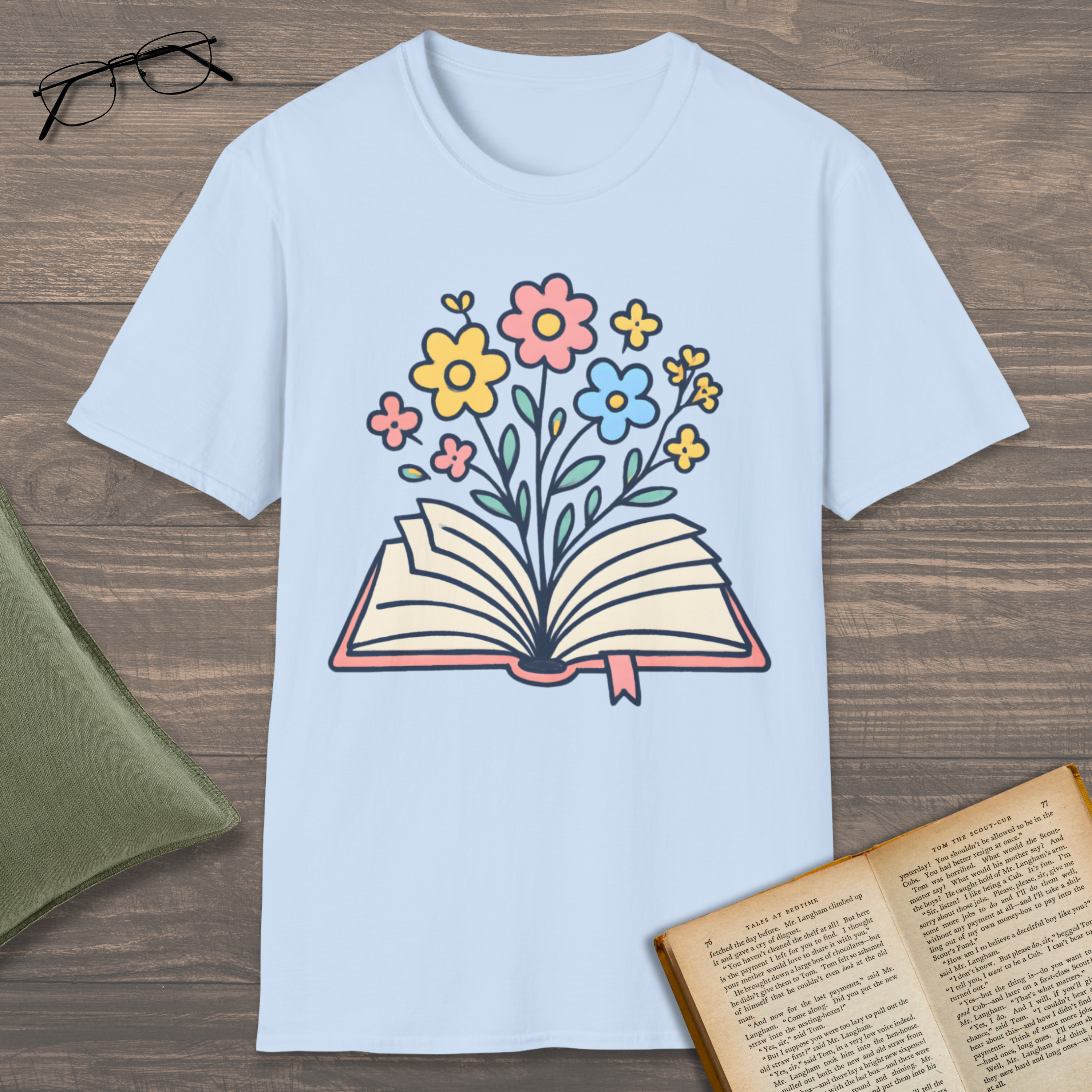 Sweet Flowers Book T-Shirt