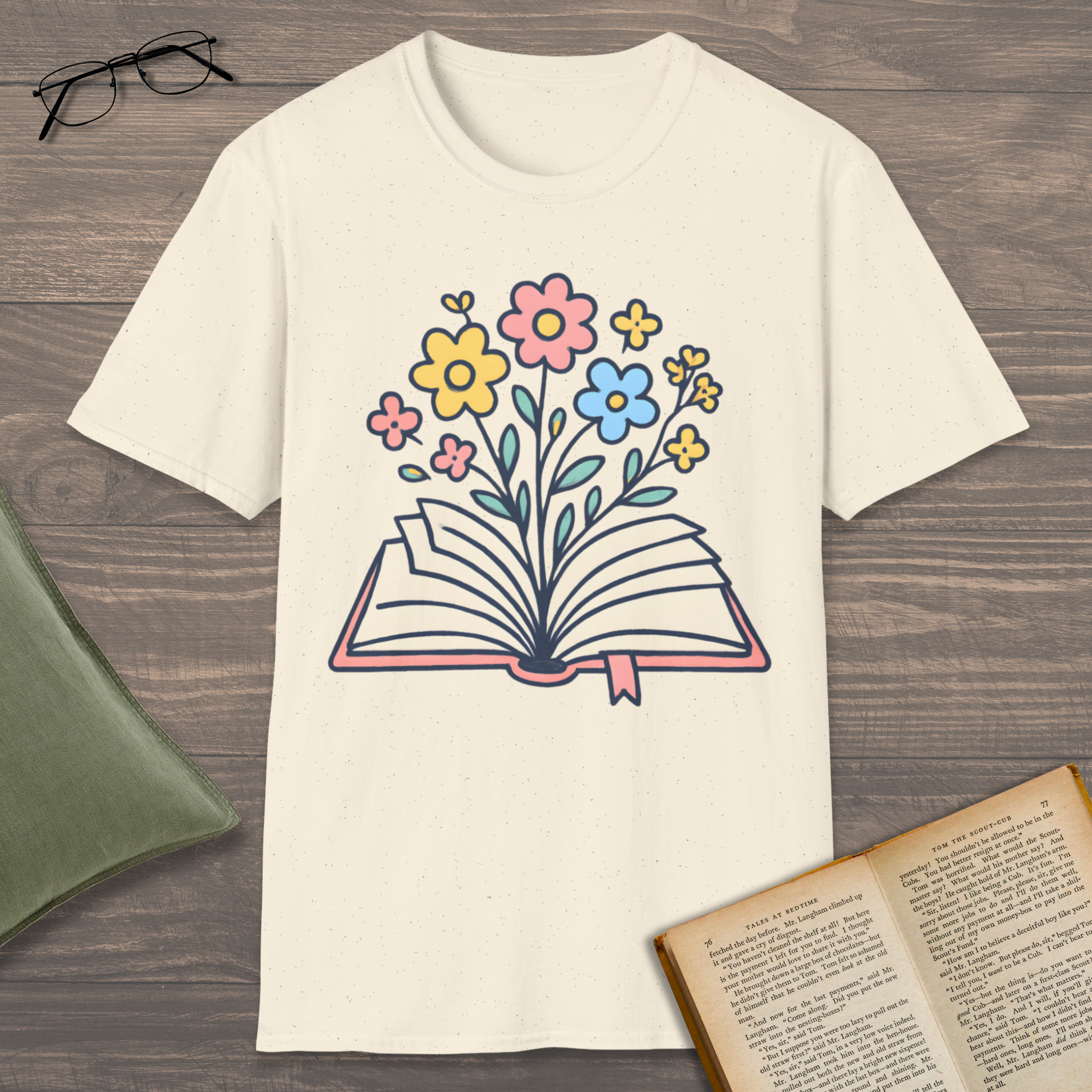 Sweet Flowers Book T-Shirt