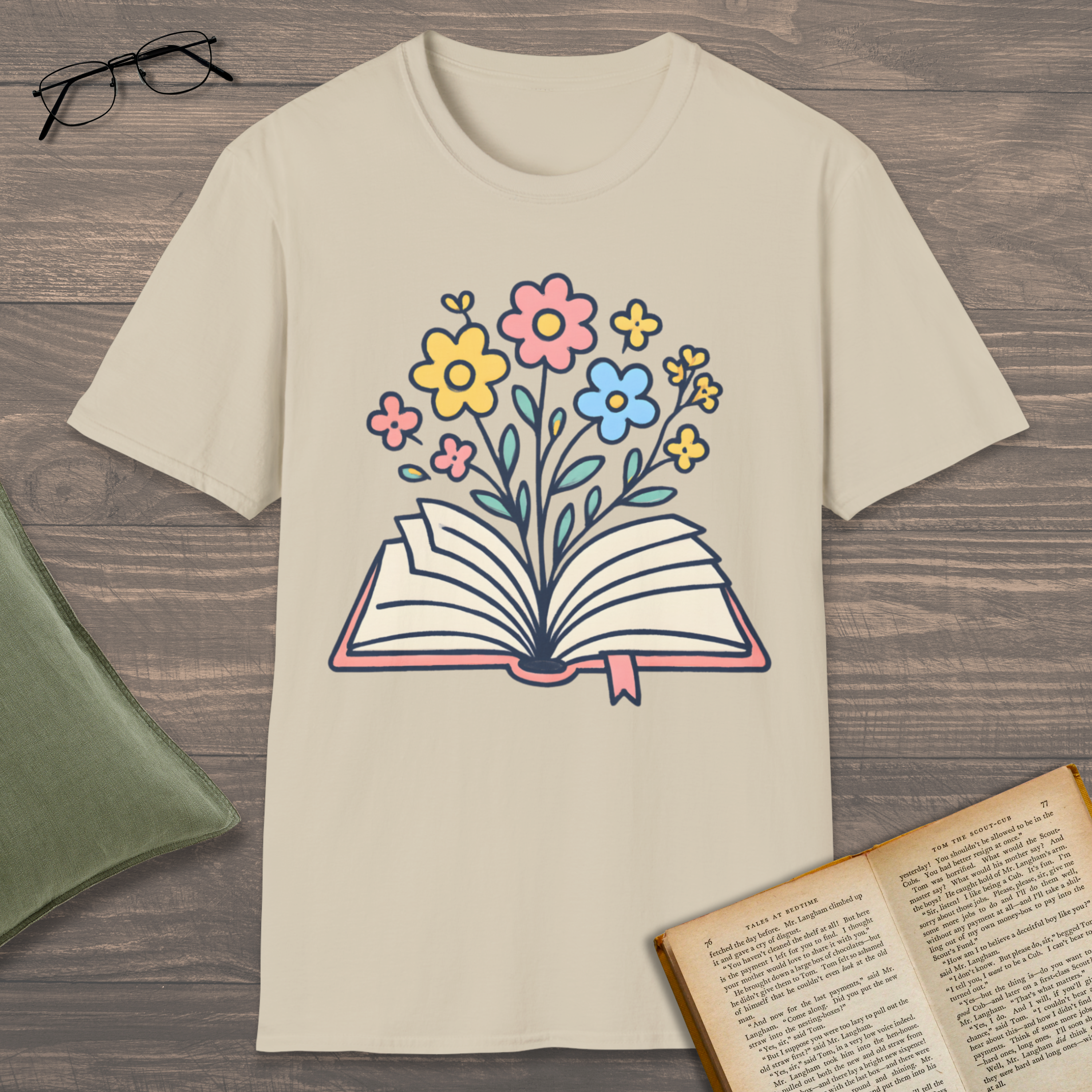 Sweet Flowers Book T-Shirt