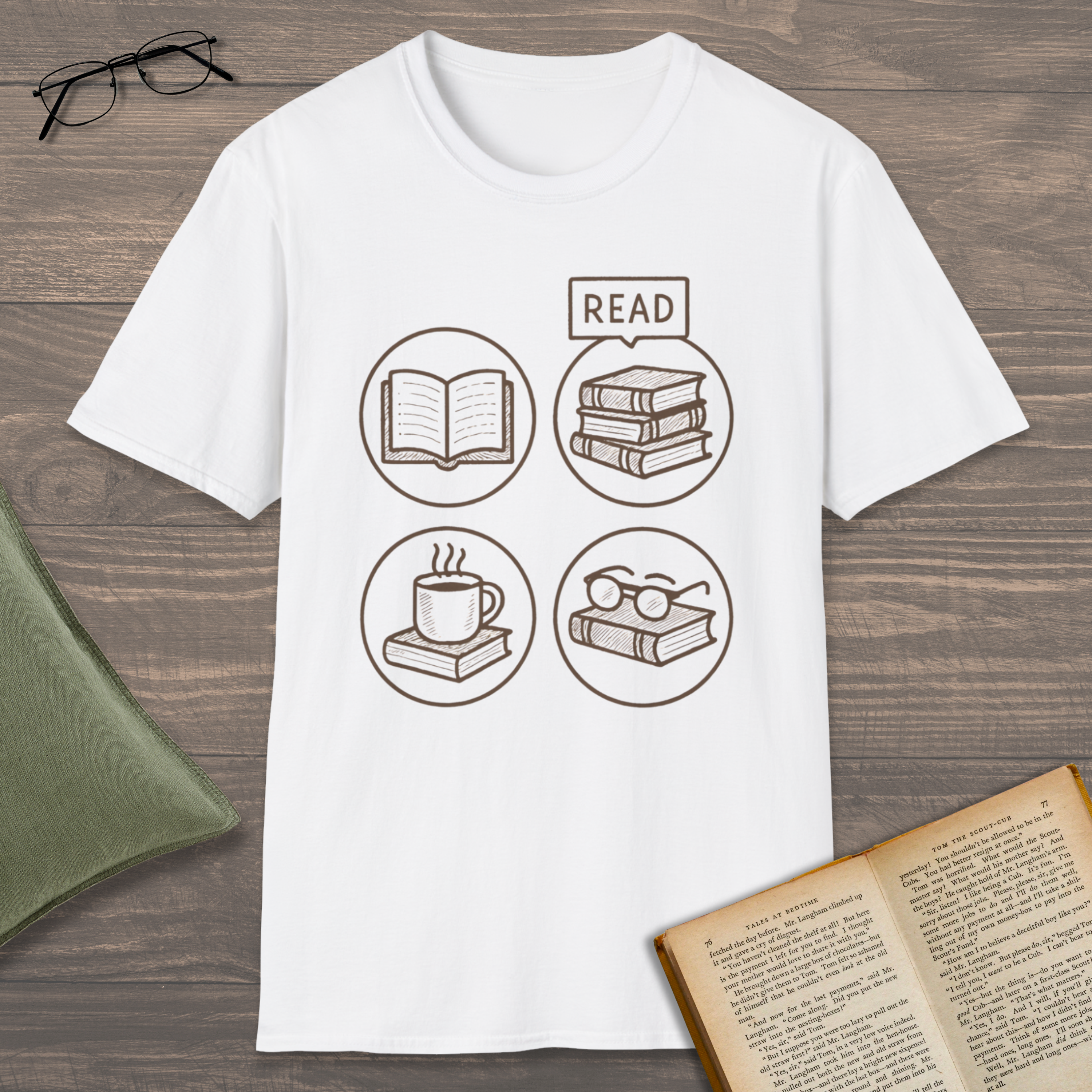 Book Lover's Minimalist T-Shirt