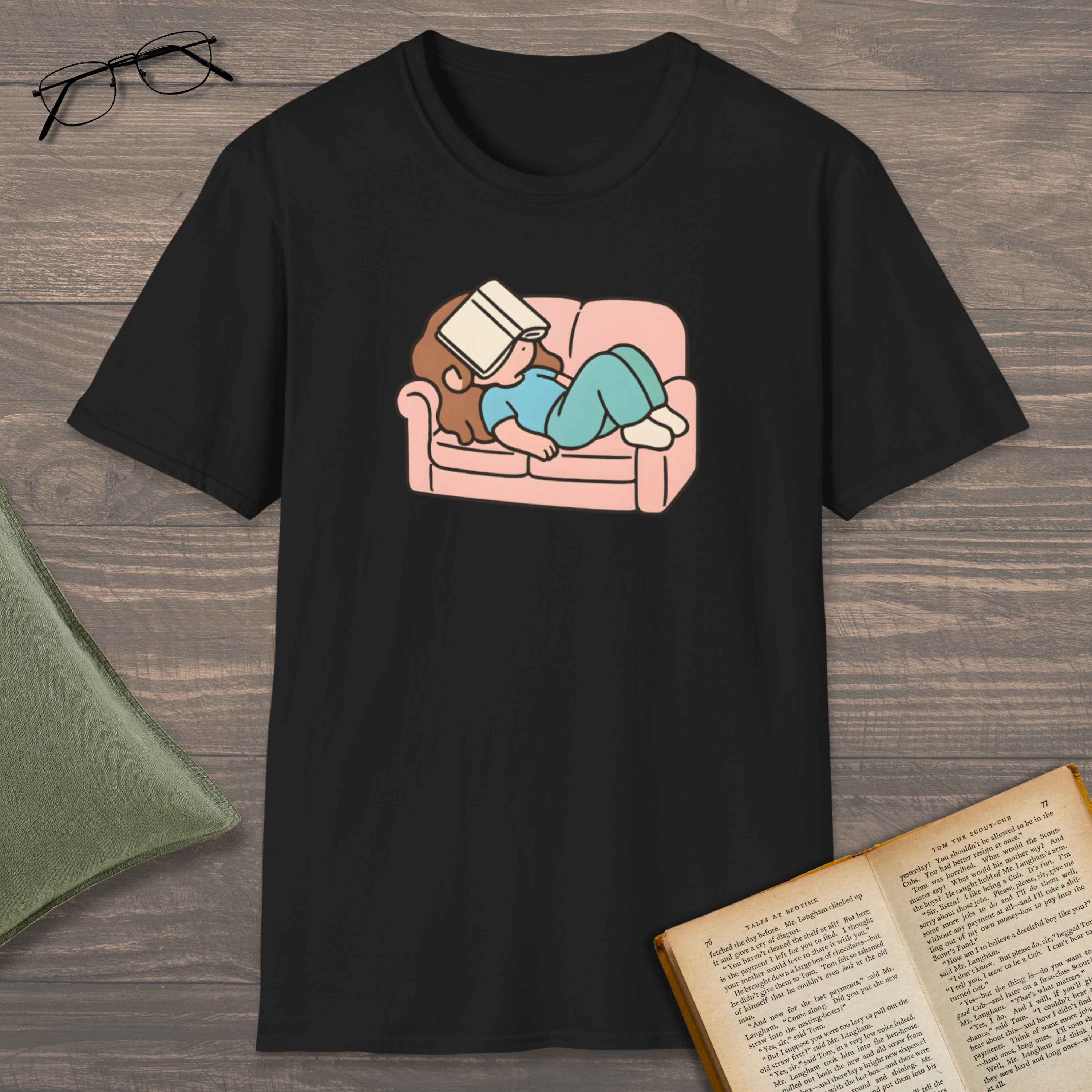 Book On Face T-Shirt