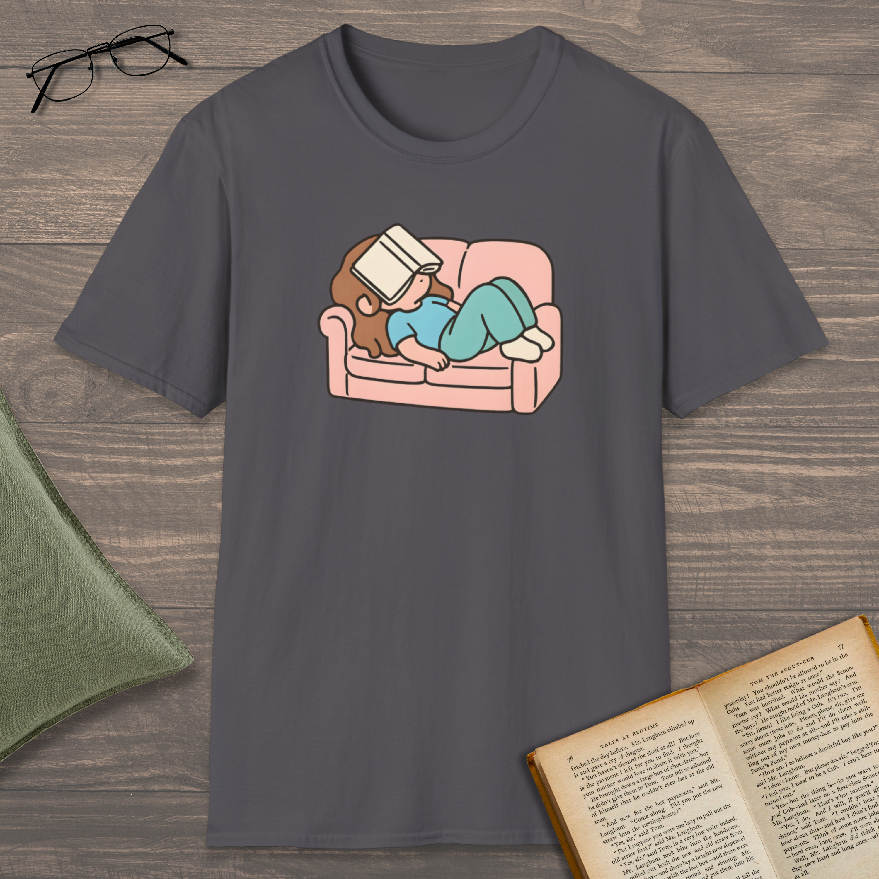 Book On Face T-Shirt