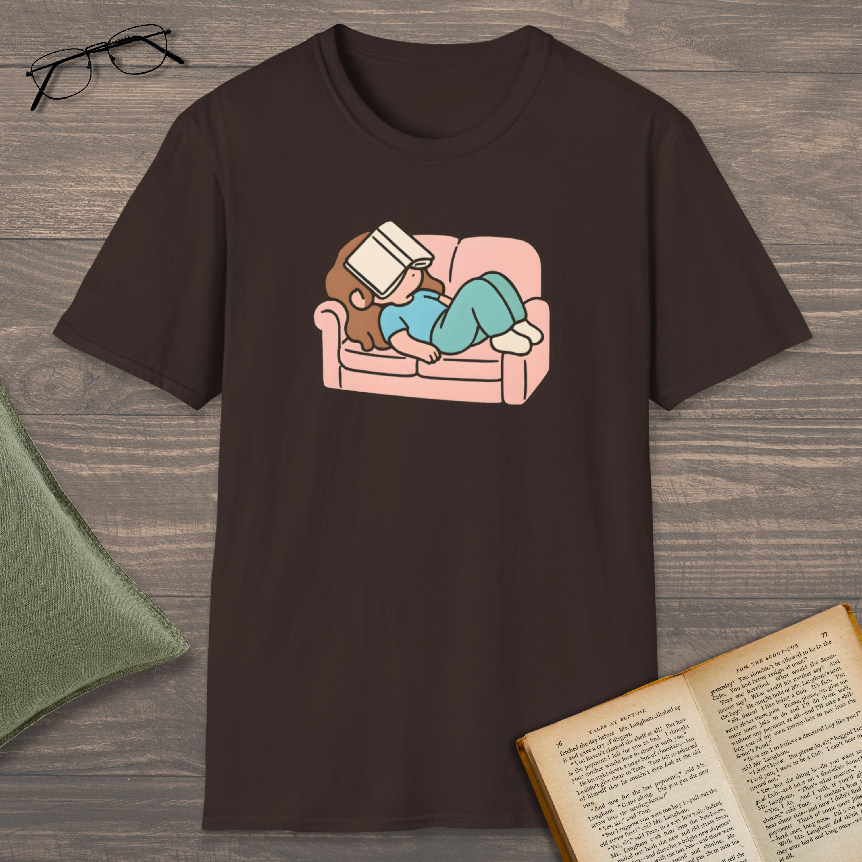 Book On Face T-Shirt