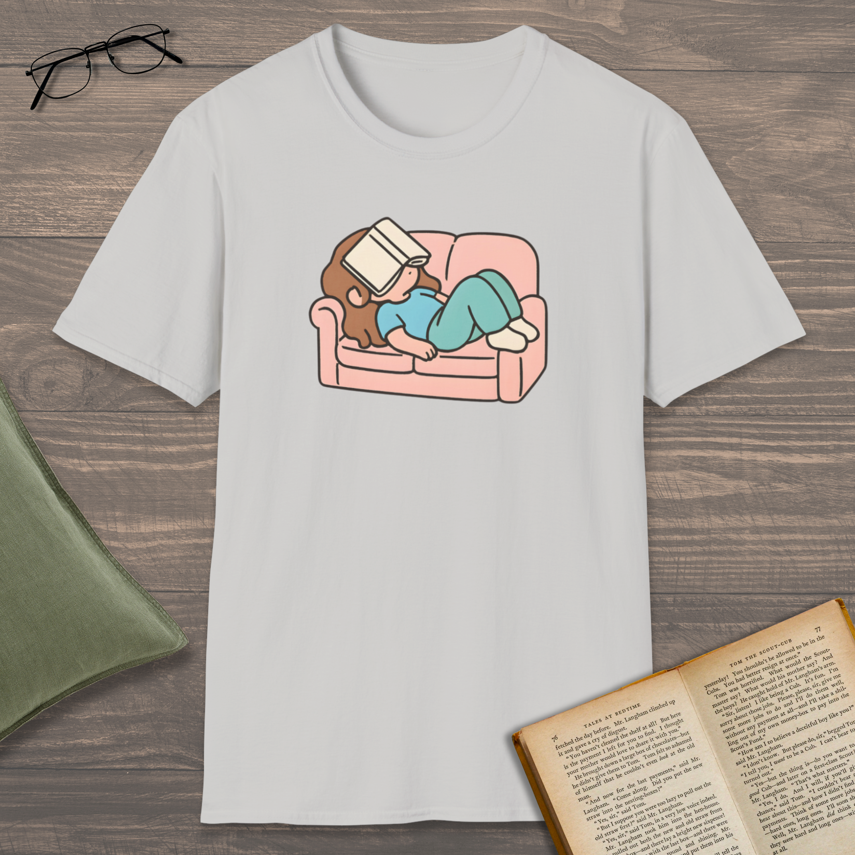 Book On Face T-Shirt
