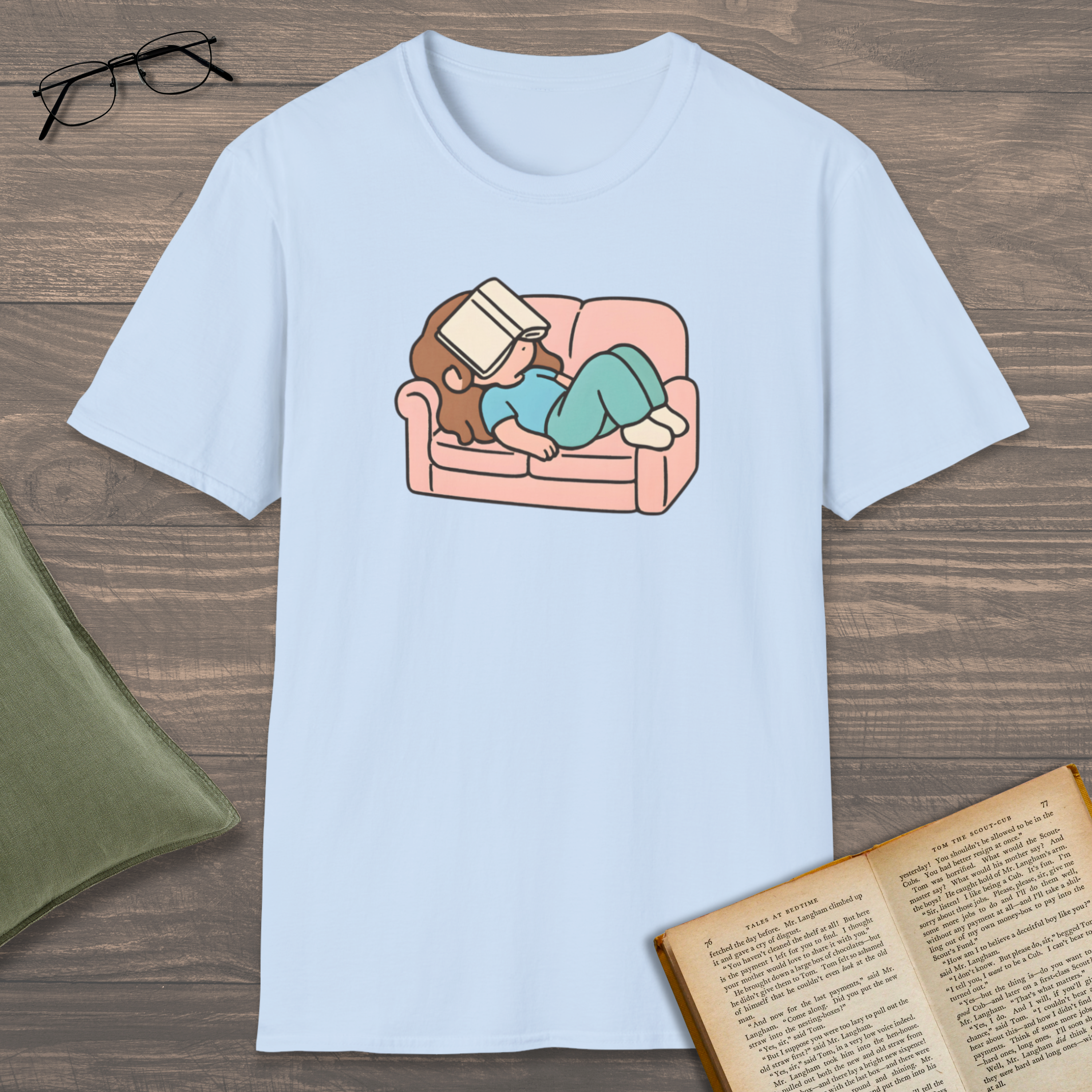 Book On Face T-Shirt