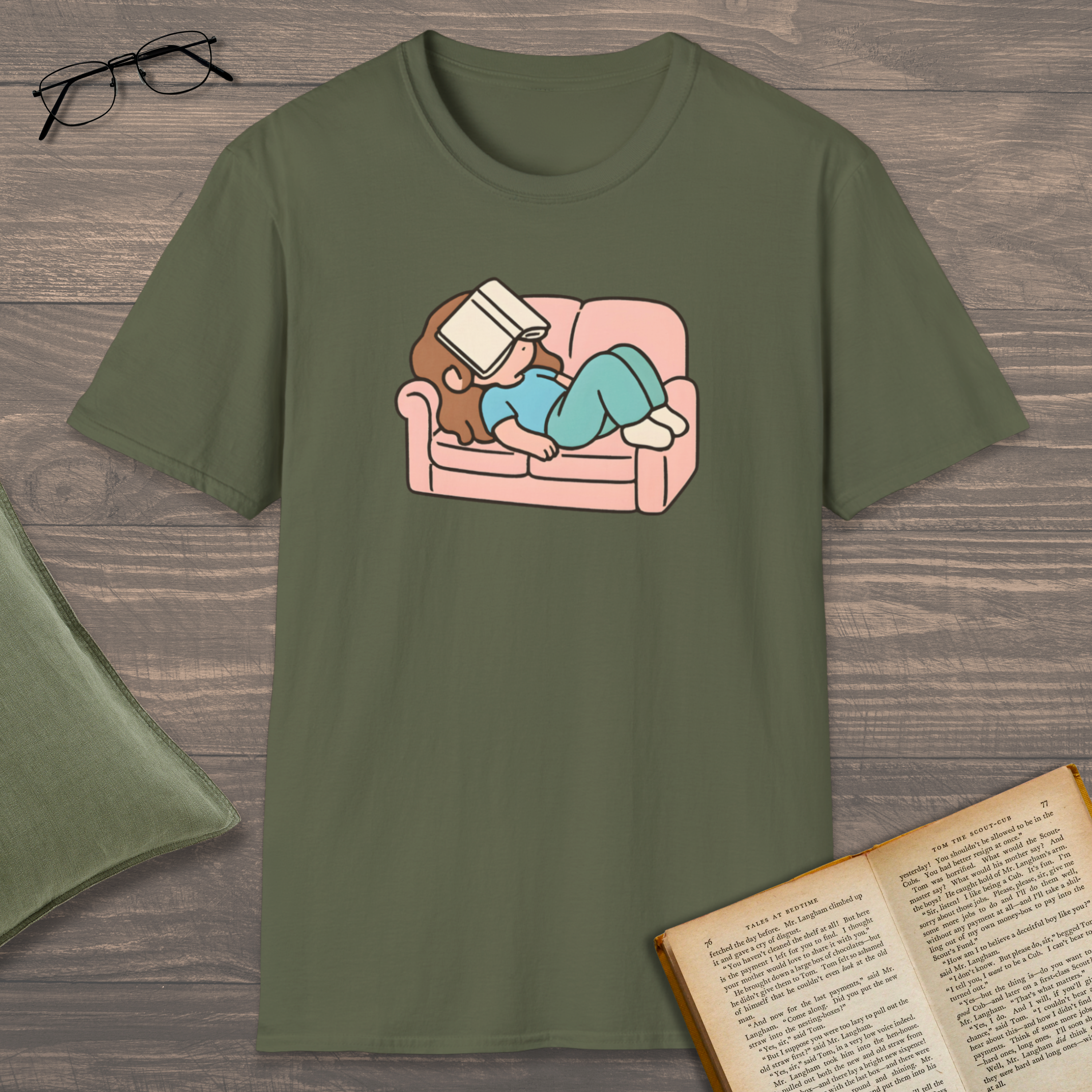 Book On Face T-Shirt