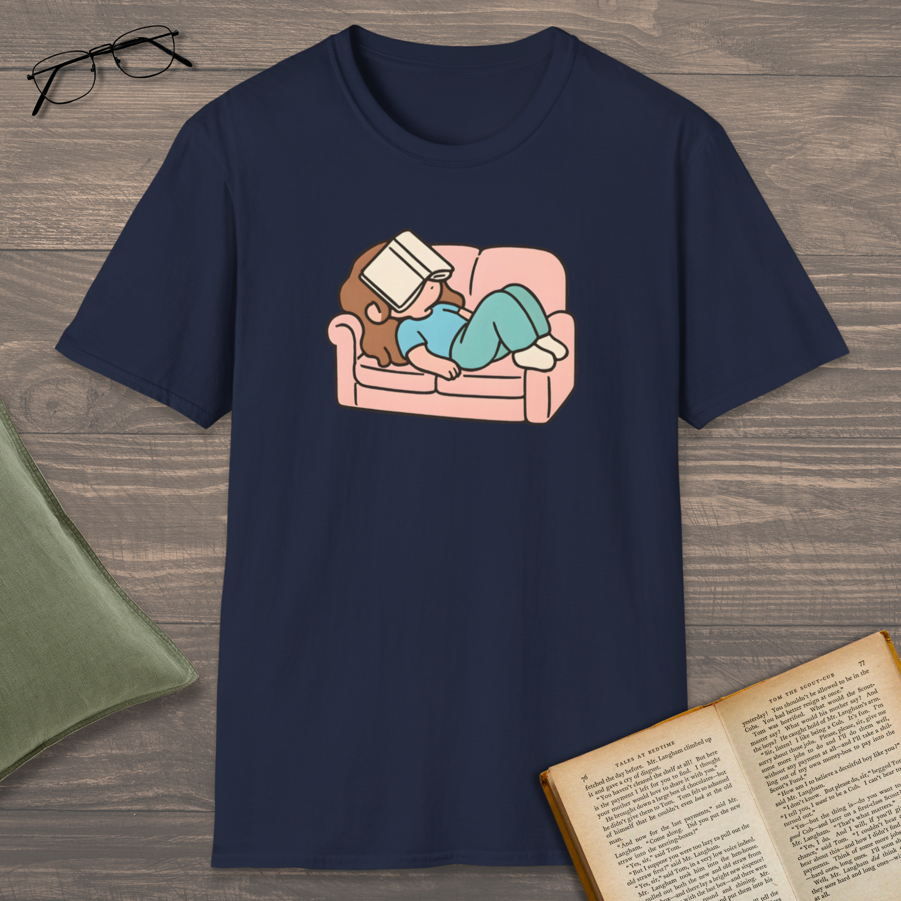 Book On Face T-Shirt
