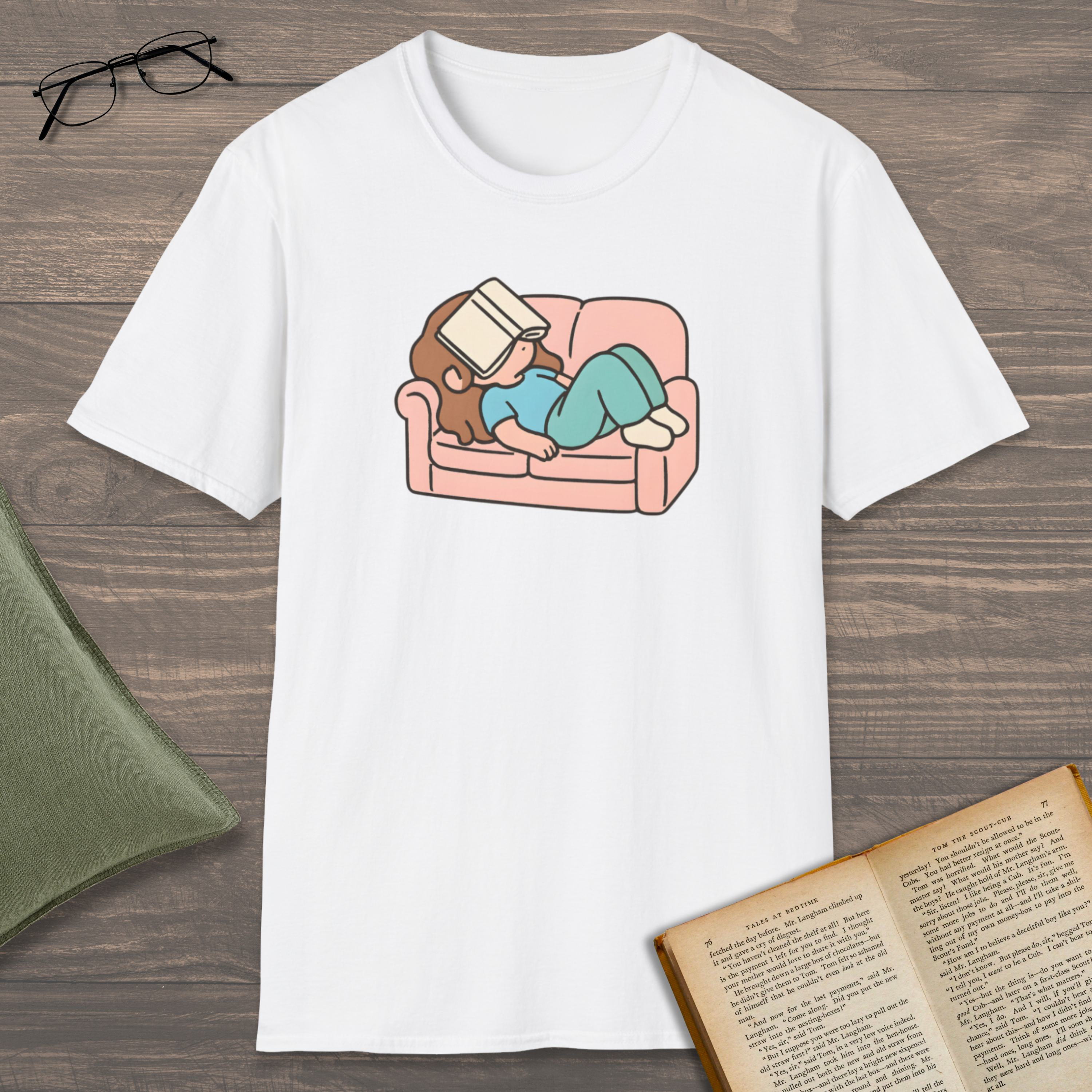 Book On Face T-Shirt