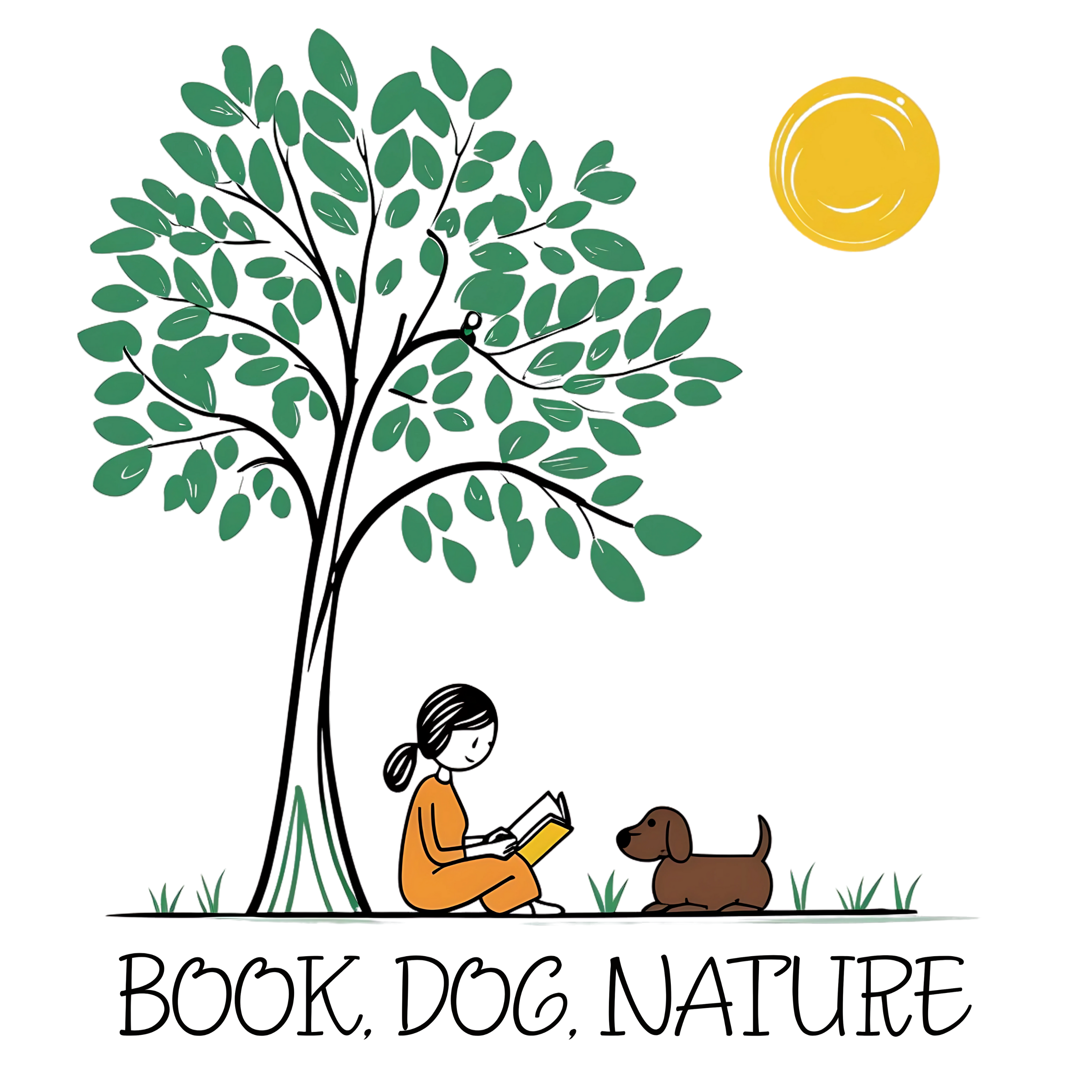 Book, Dog, Nature T-Shirt