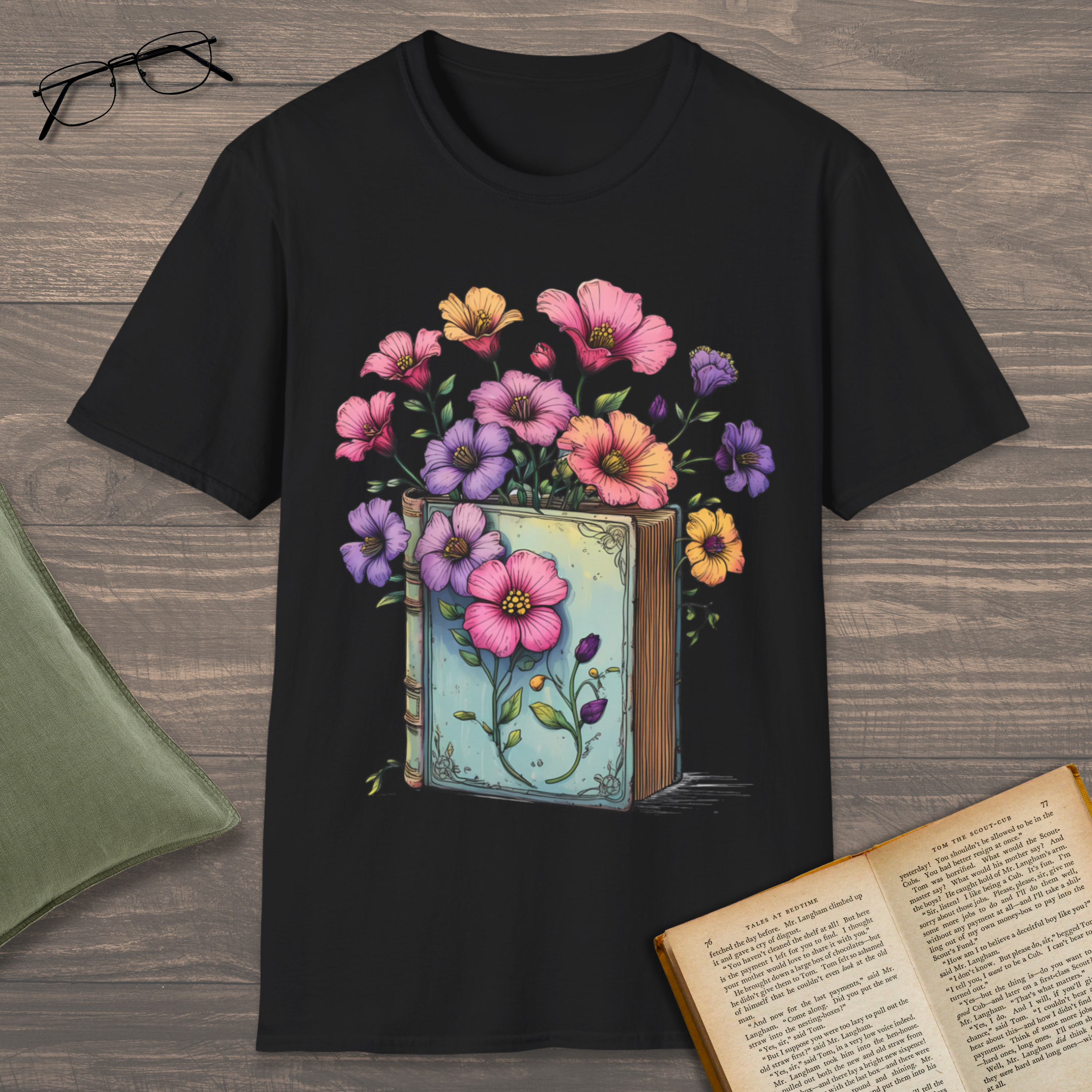 Flower Garden Book T-Shirt