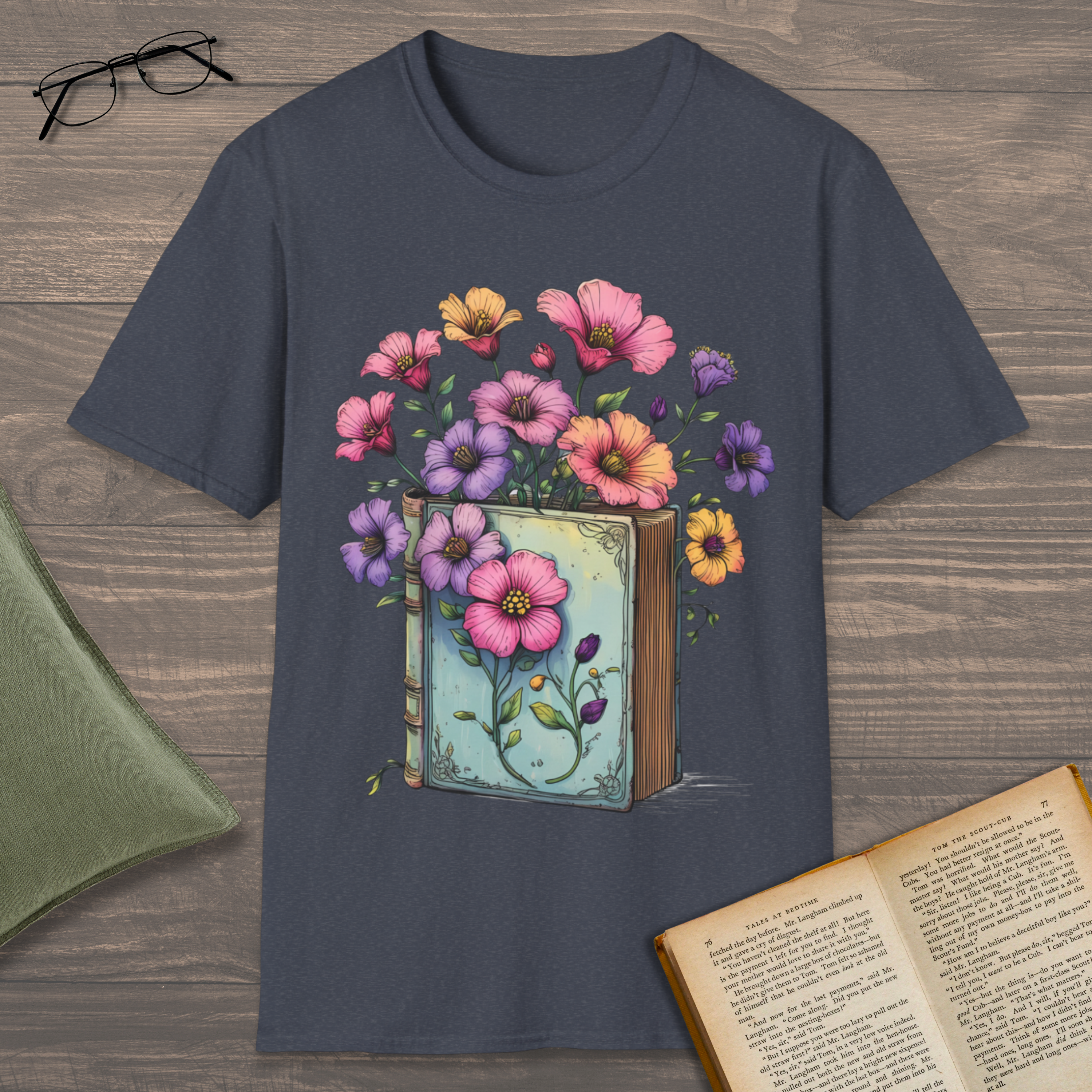 Flower Garden Book T-Shirt