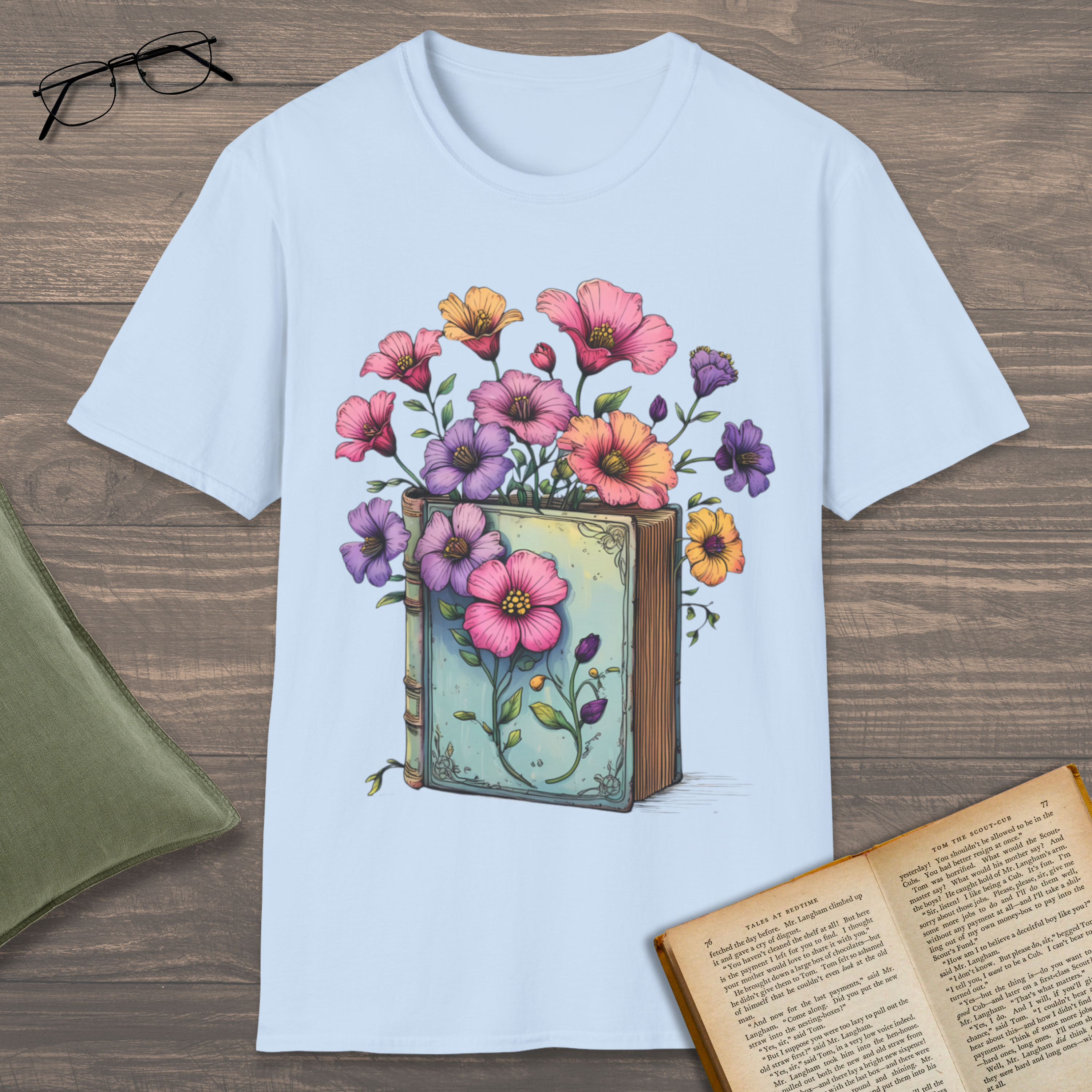 Flower Garden Book T-Shirt