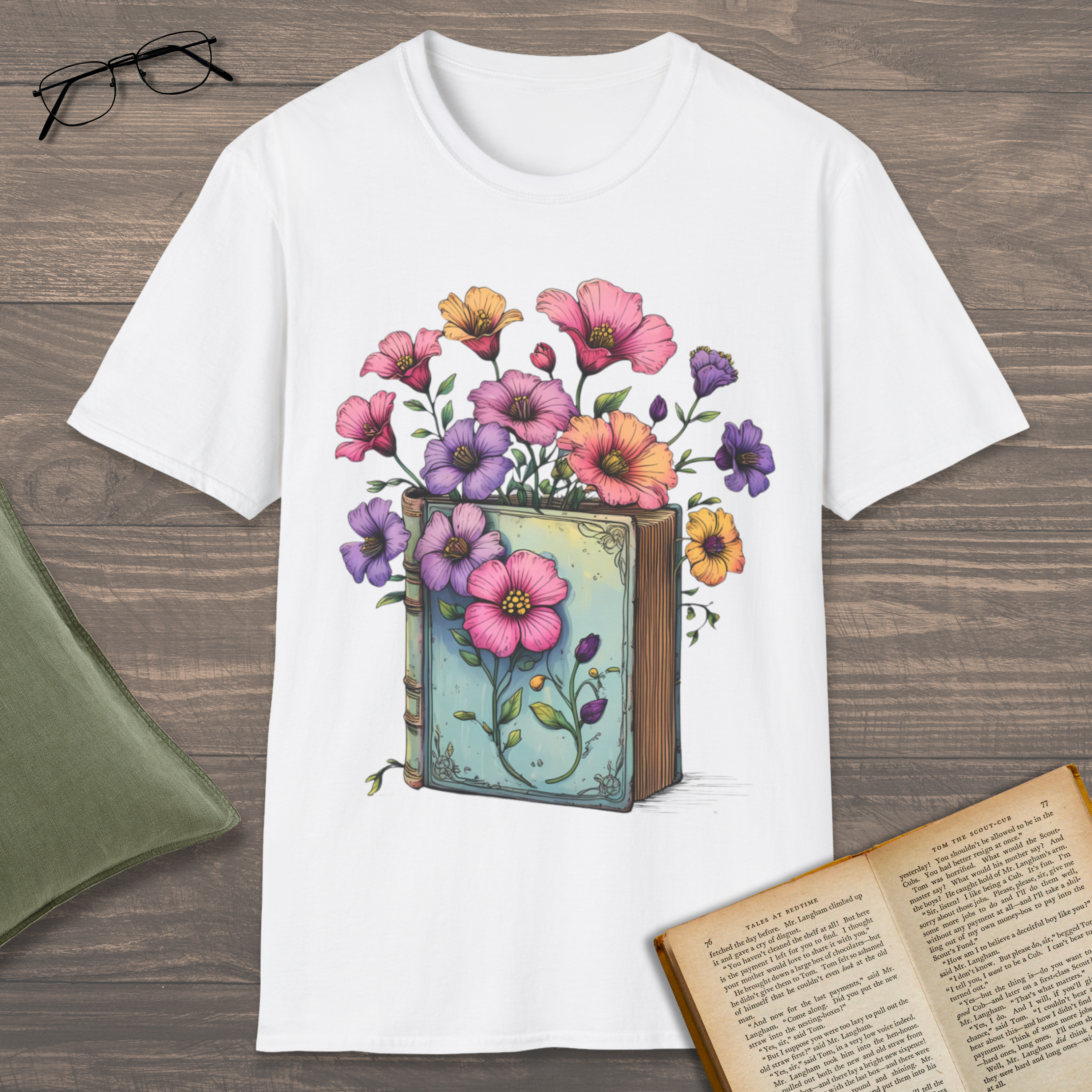 Flower Garden Book T-Shirt