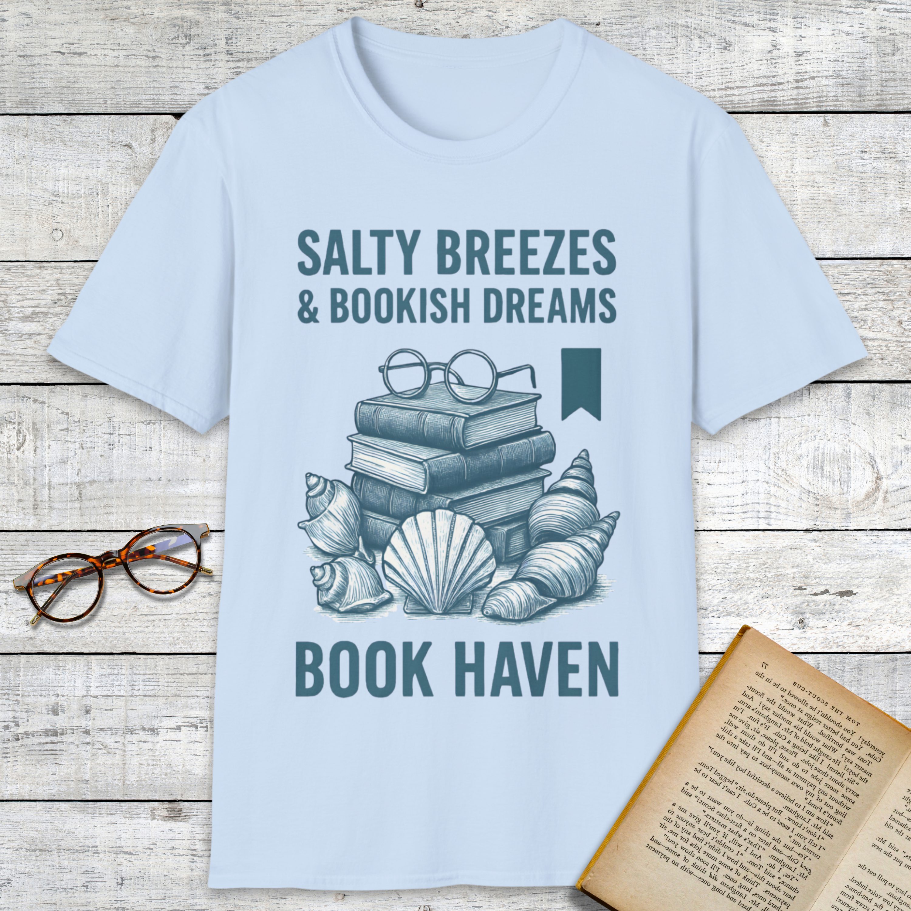 Book Haven & Seashells T-Shirt