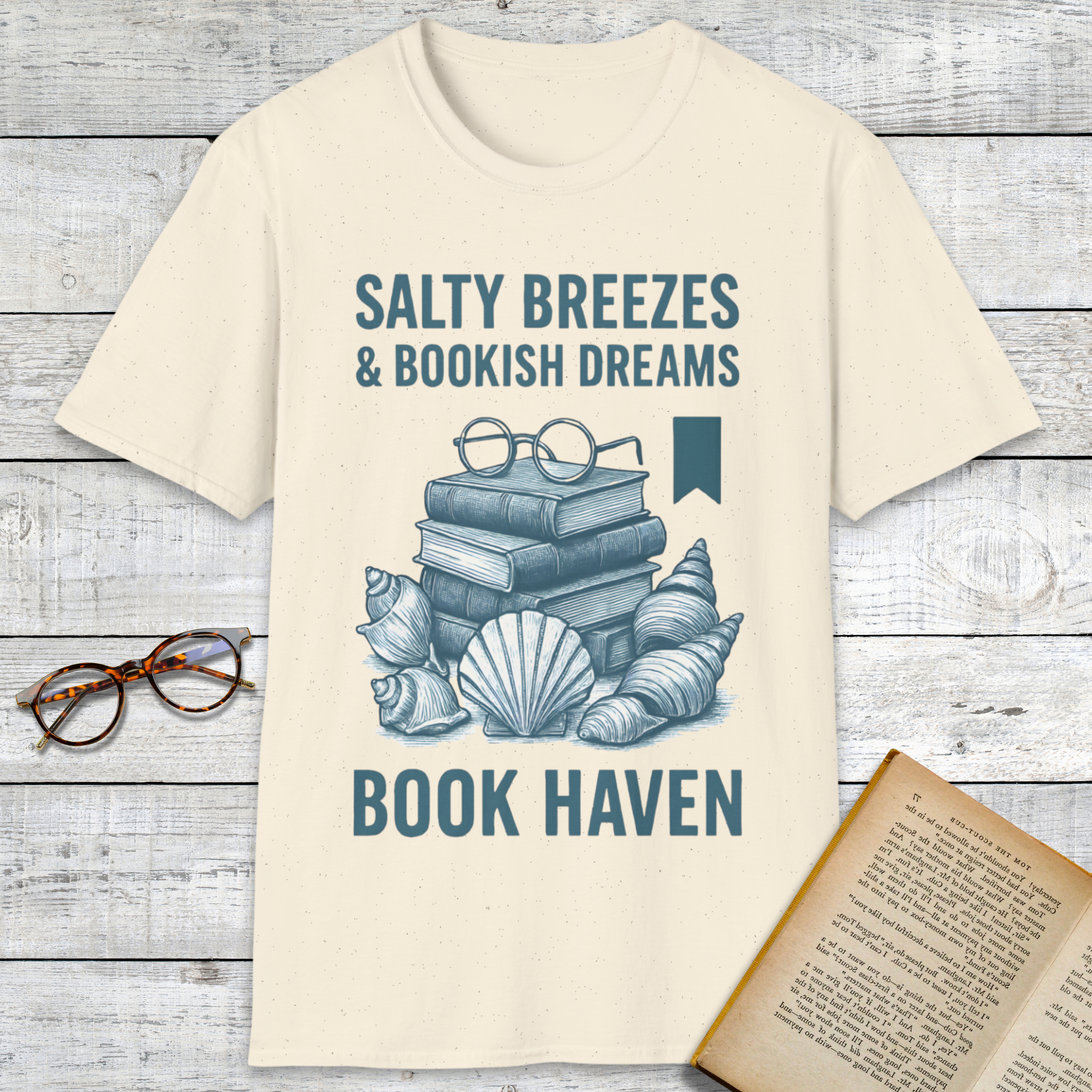 Book Haven & Seashells T-Shirt
