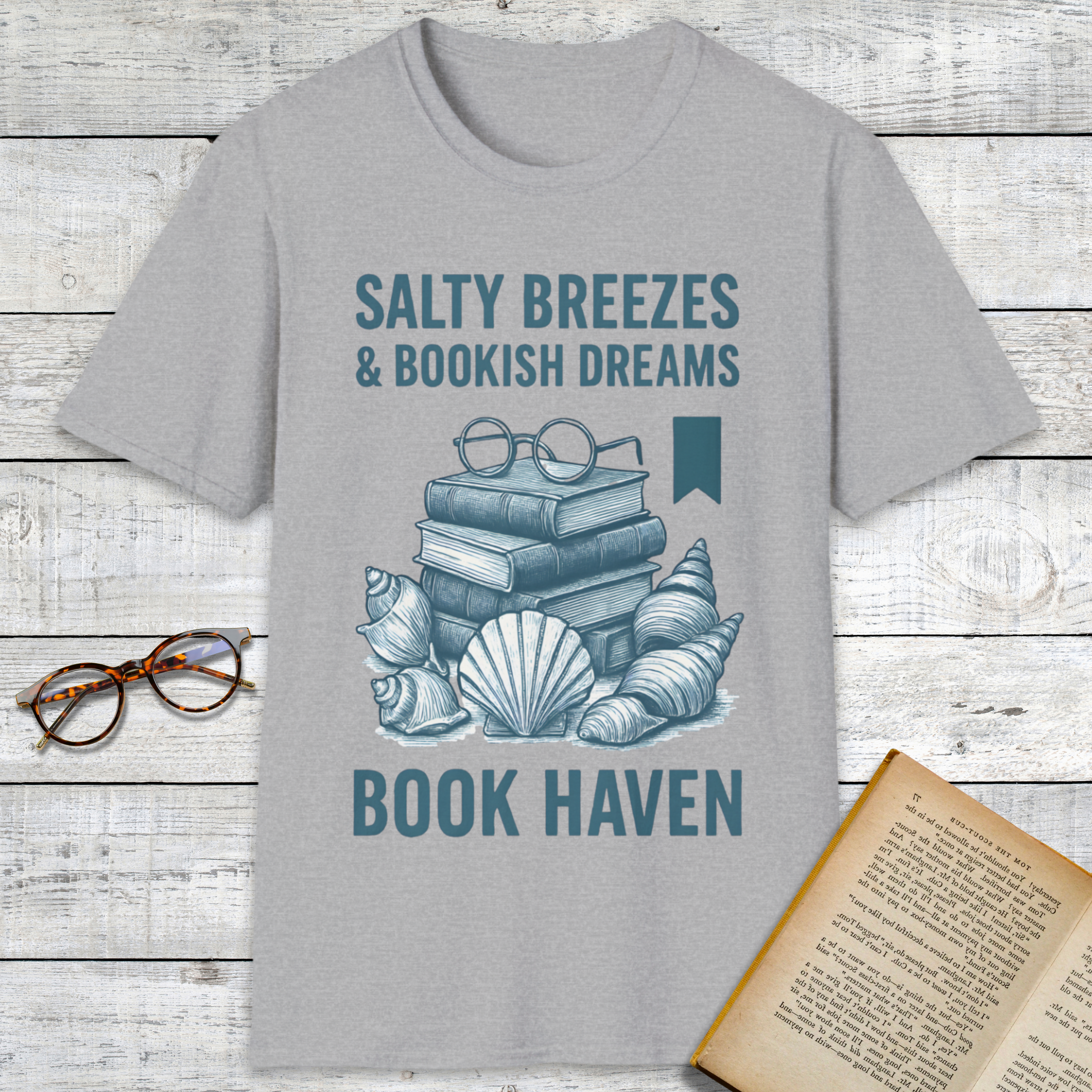Book Haven & Seashells T-Shirt
