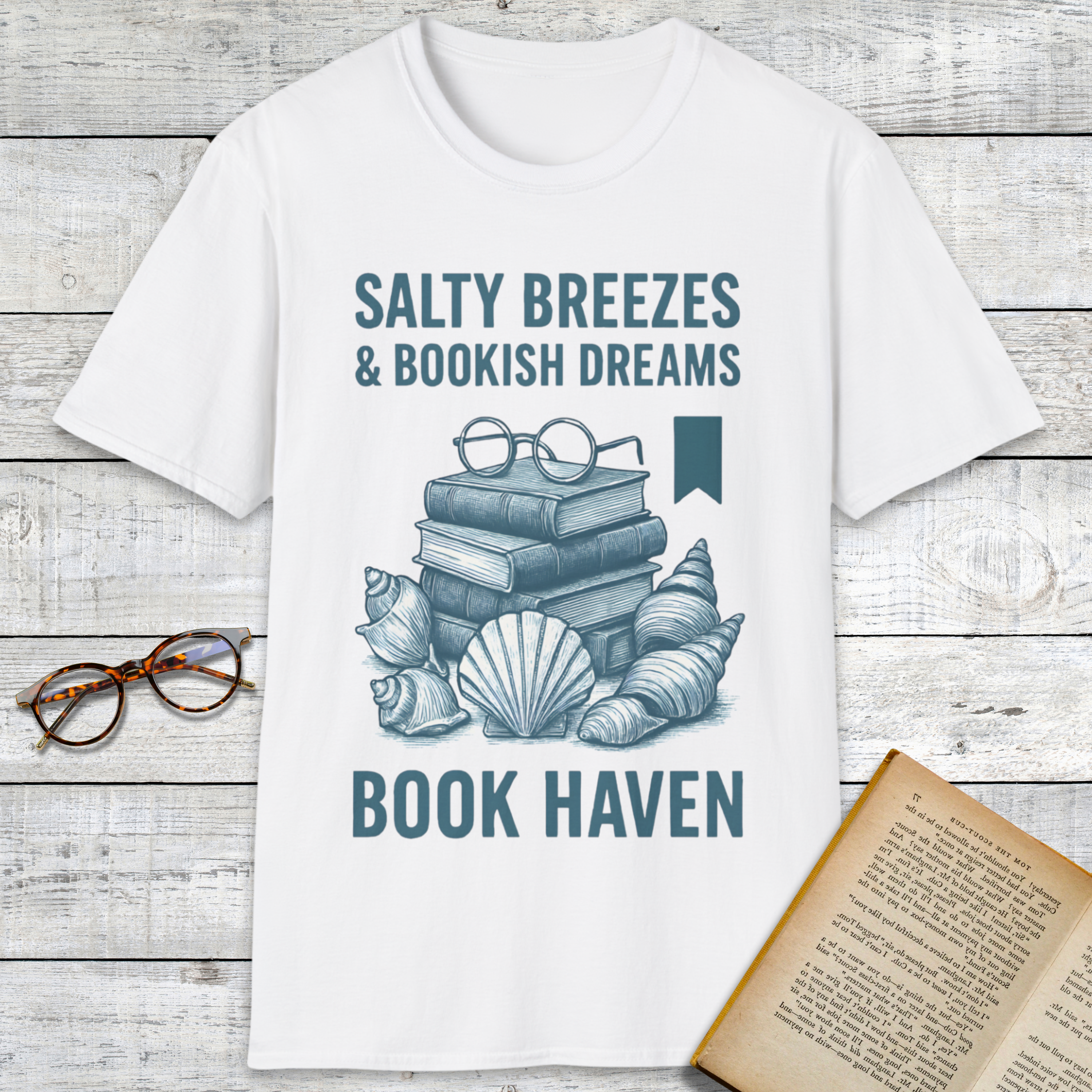 Book Haven & Seashells T-Shirt