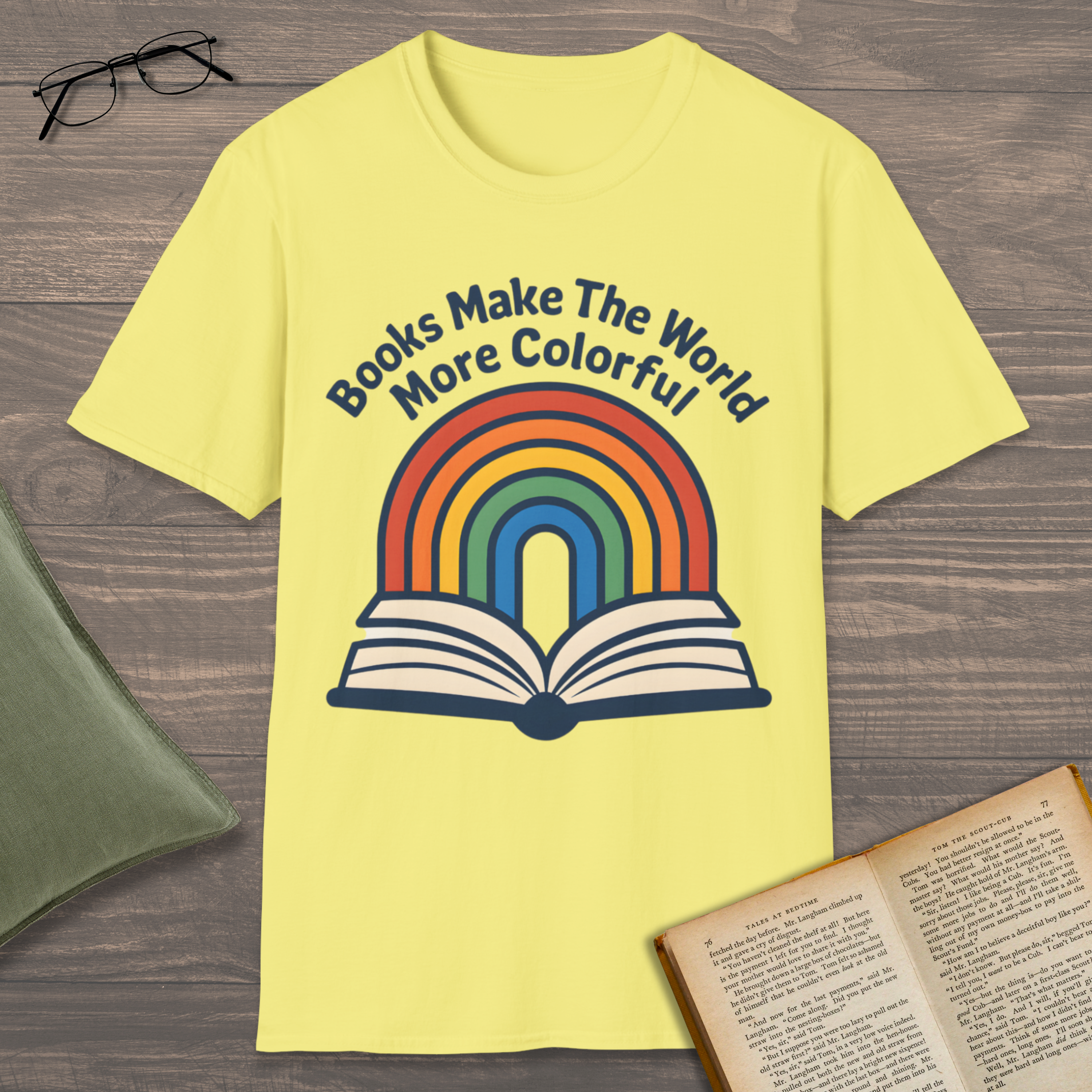 Book & Rainbow T-Shirt