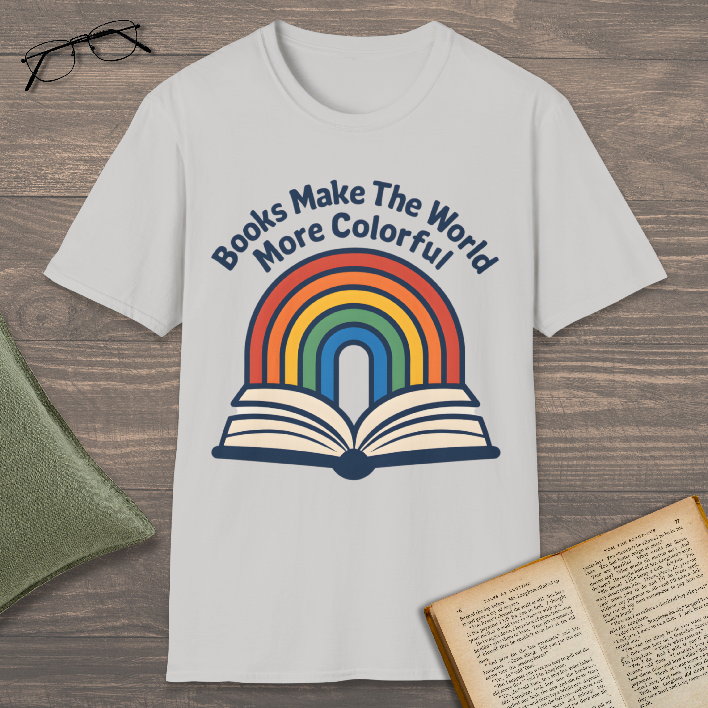 Book & Rainbow T-Shirt