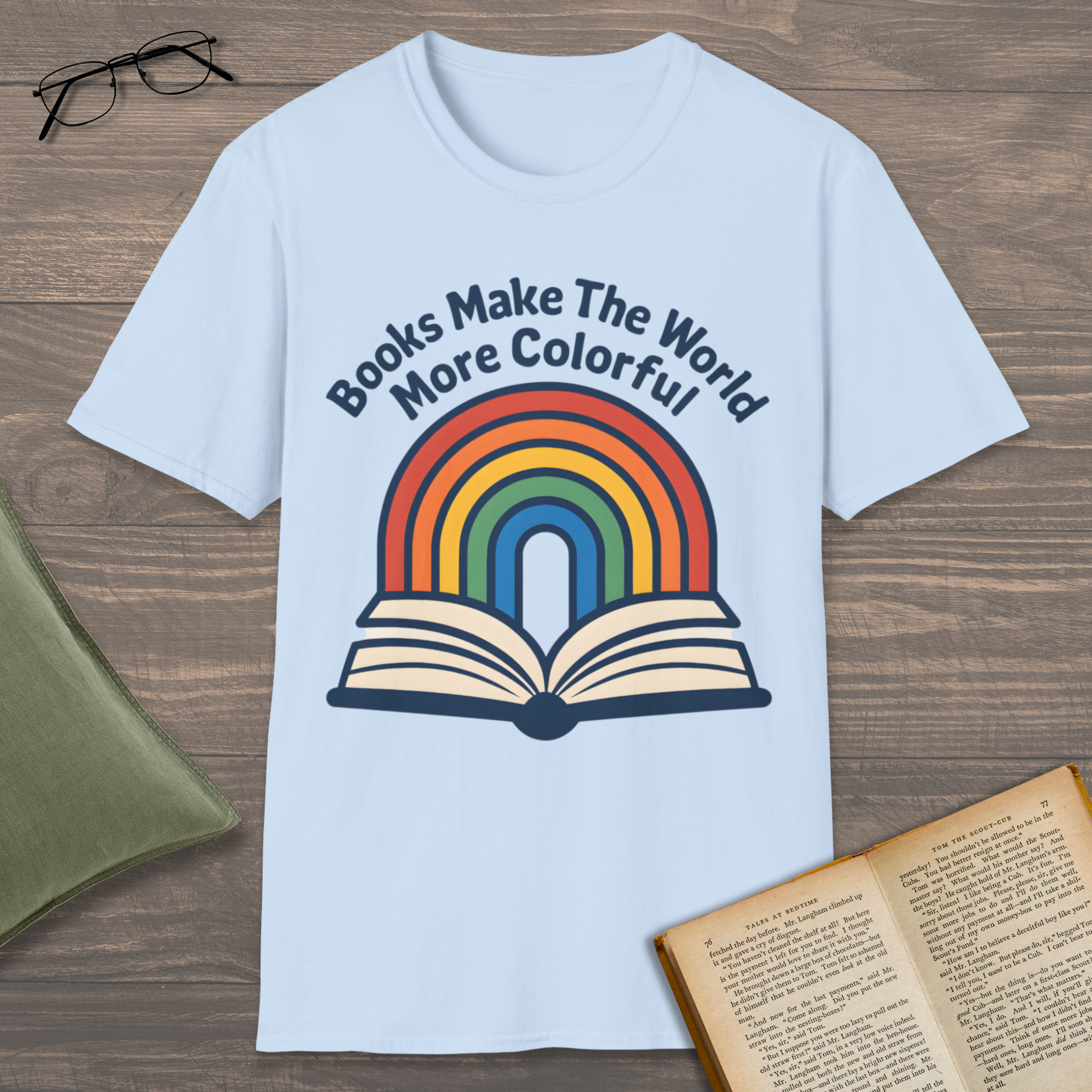 Book & Rainbow T-Shirt