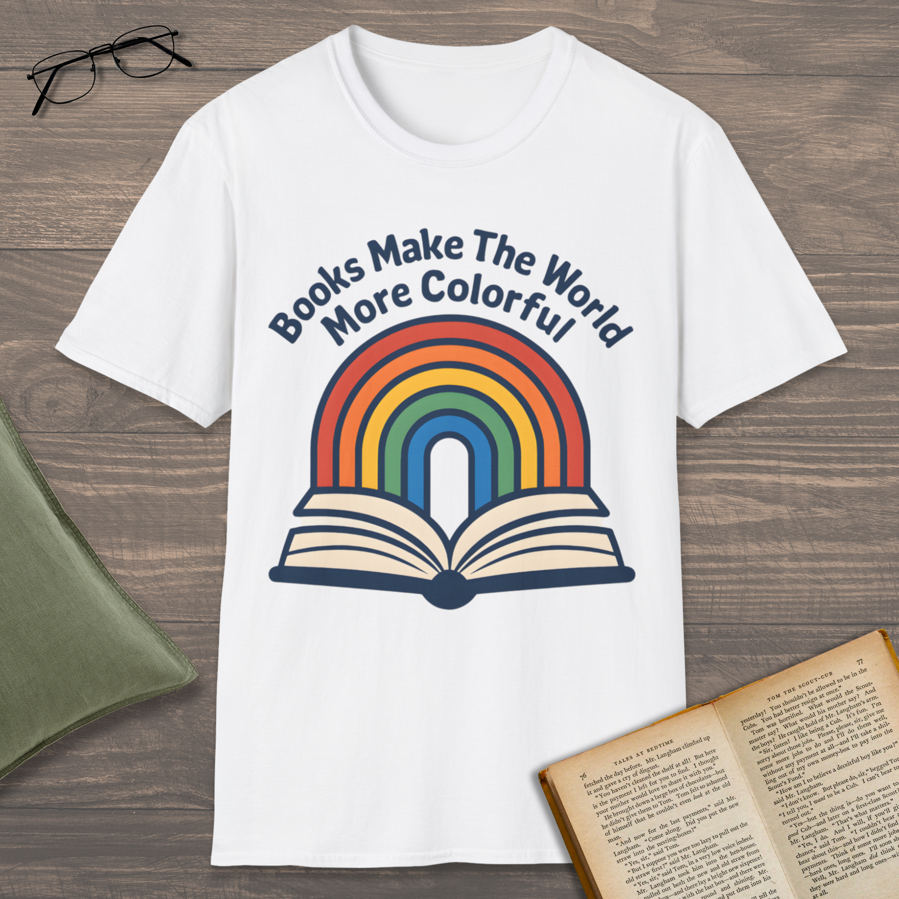 Book & Rainbow T-Shirt