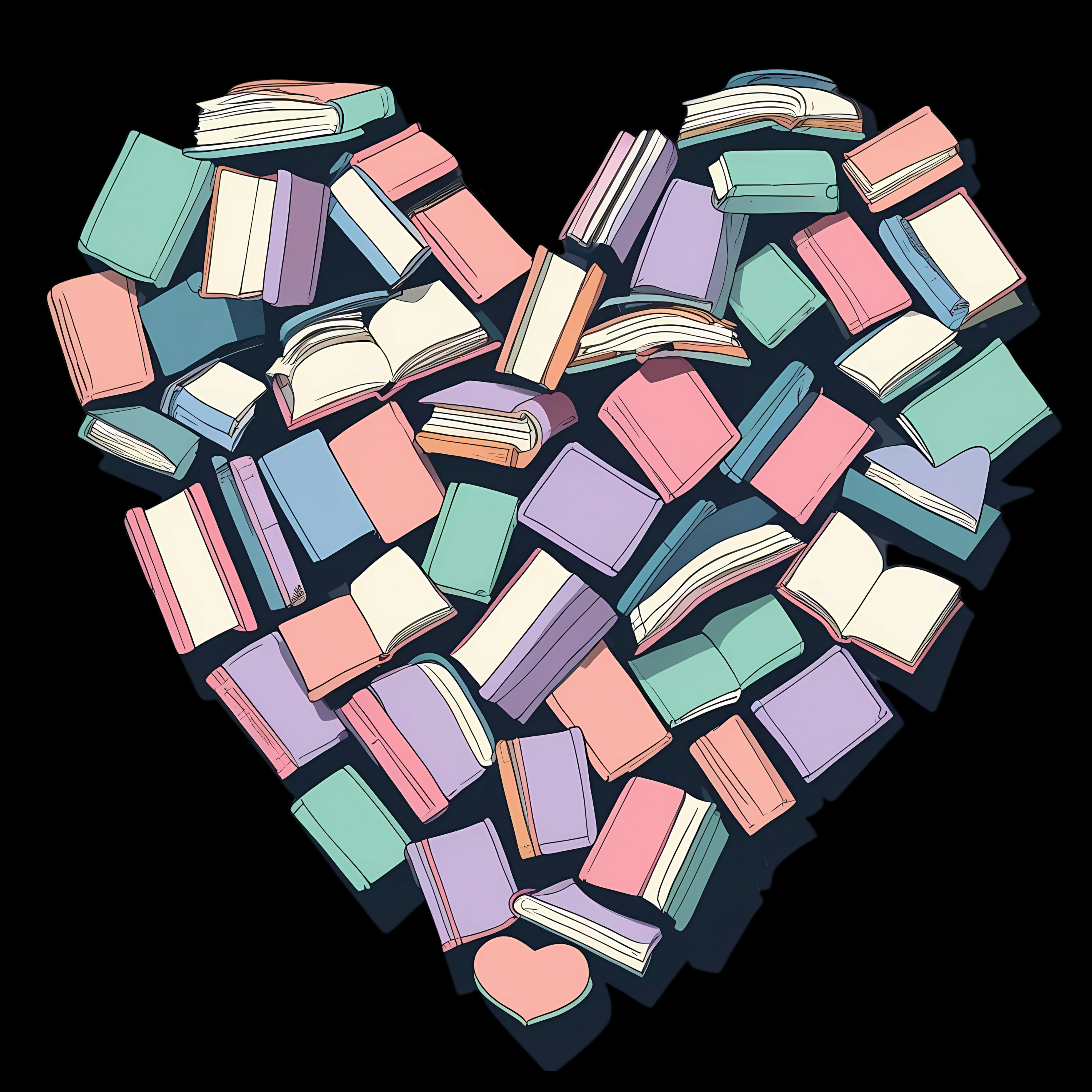 Heart Books T-Shirt