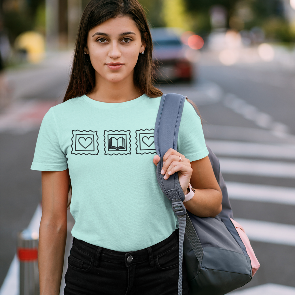 Heart Book Stamps T-Shirt