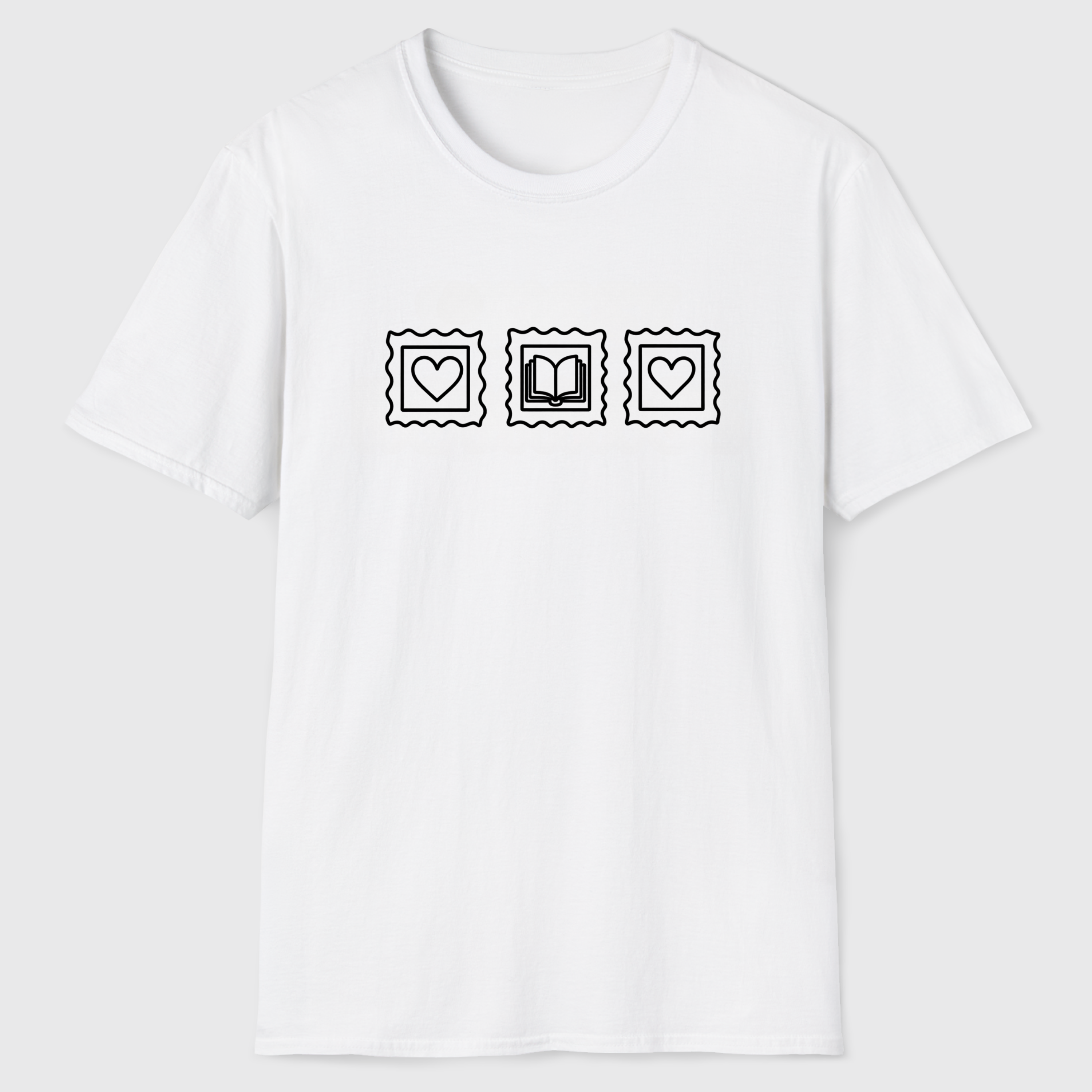 Heart Book Stamps T-Shirt