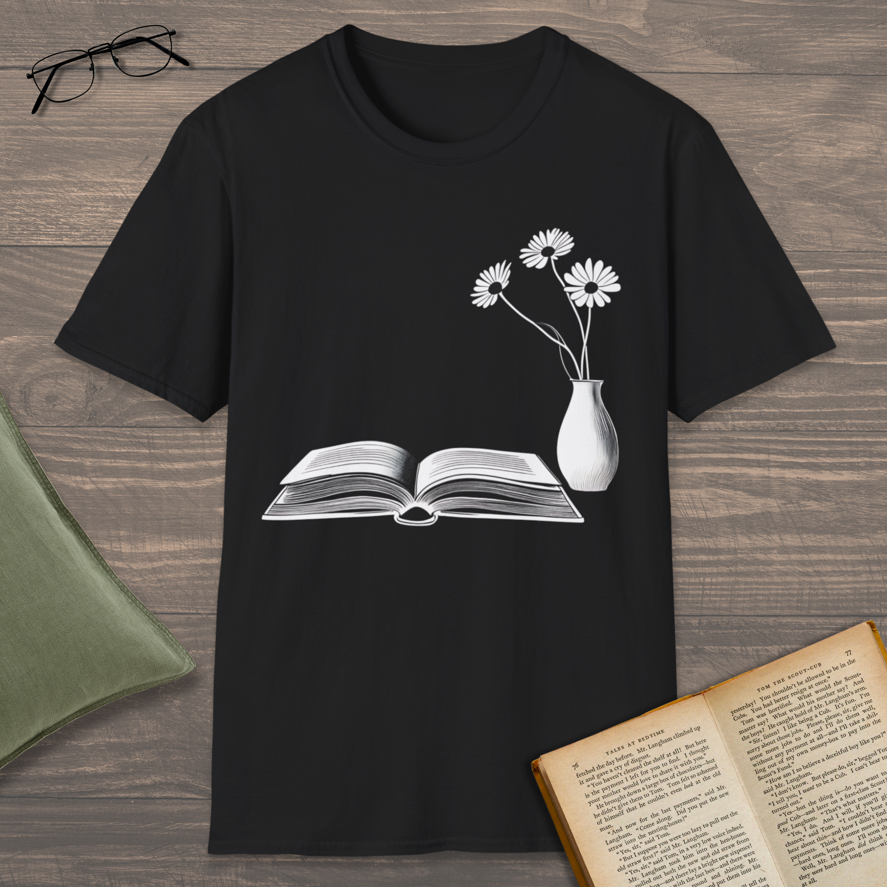 Just Book & Flowers T-Shirt