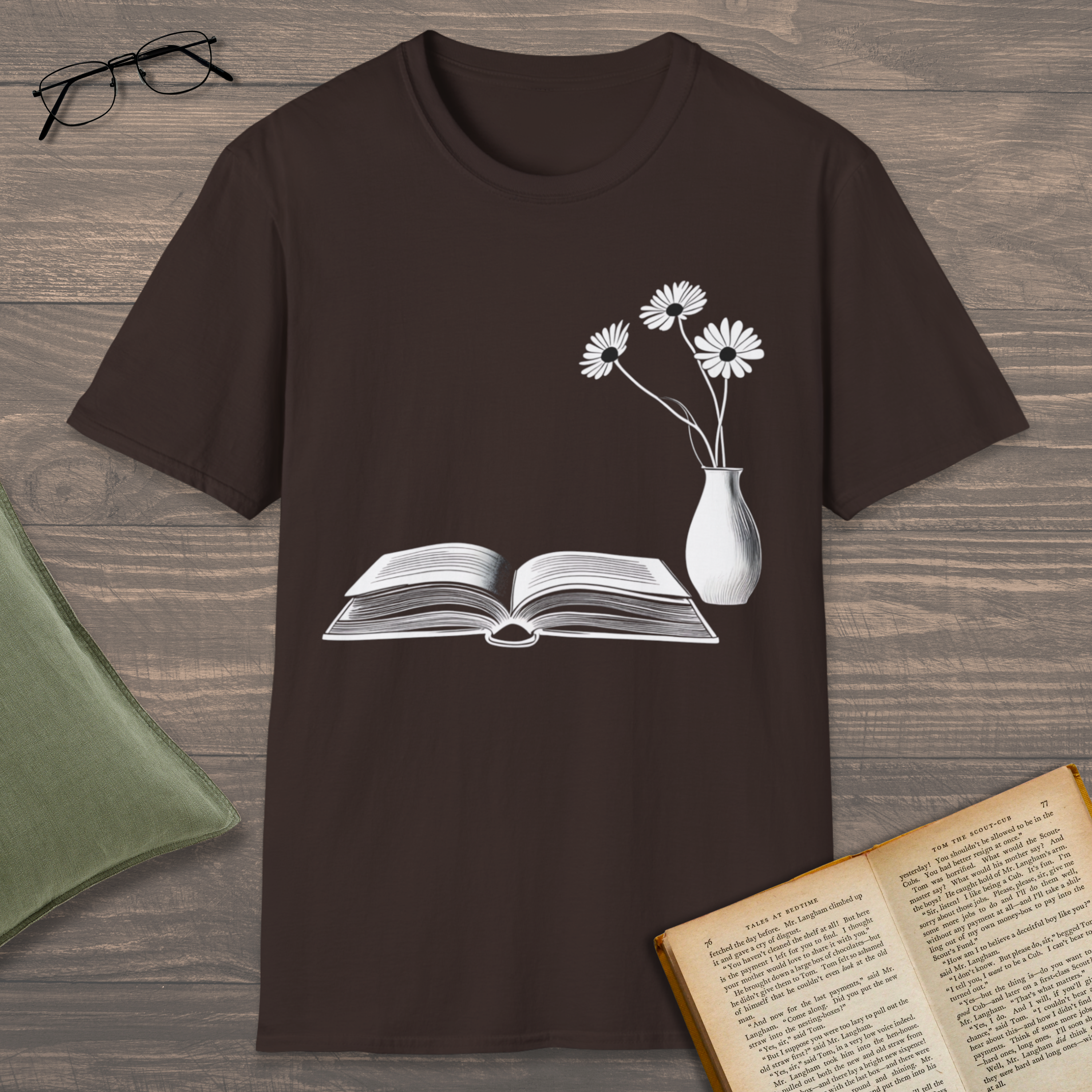 Just Book & Flowers T-Shirt