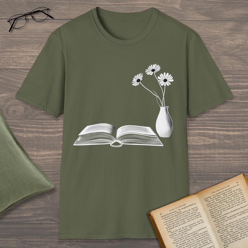 Just Book & Flowers T-Shirt