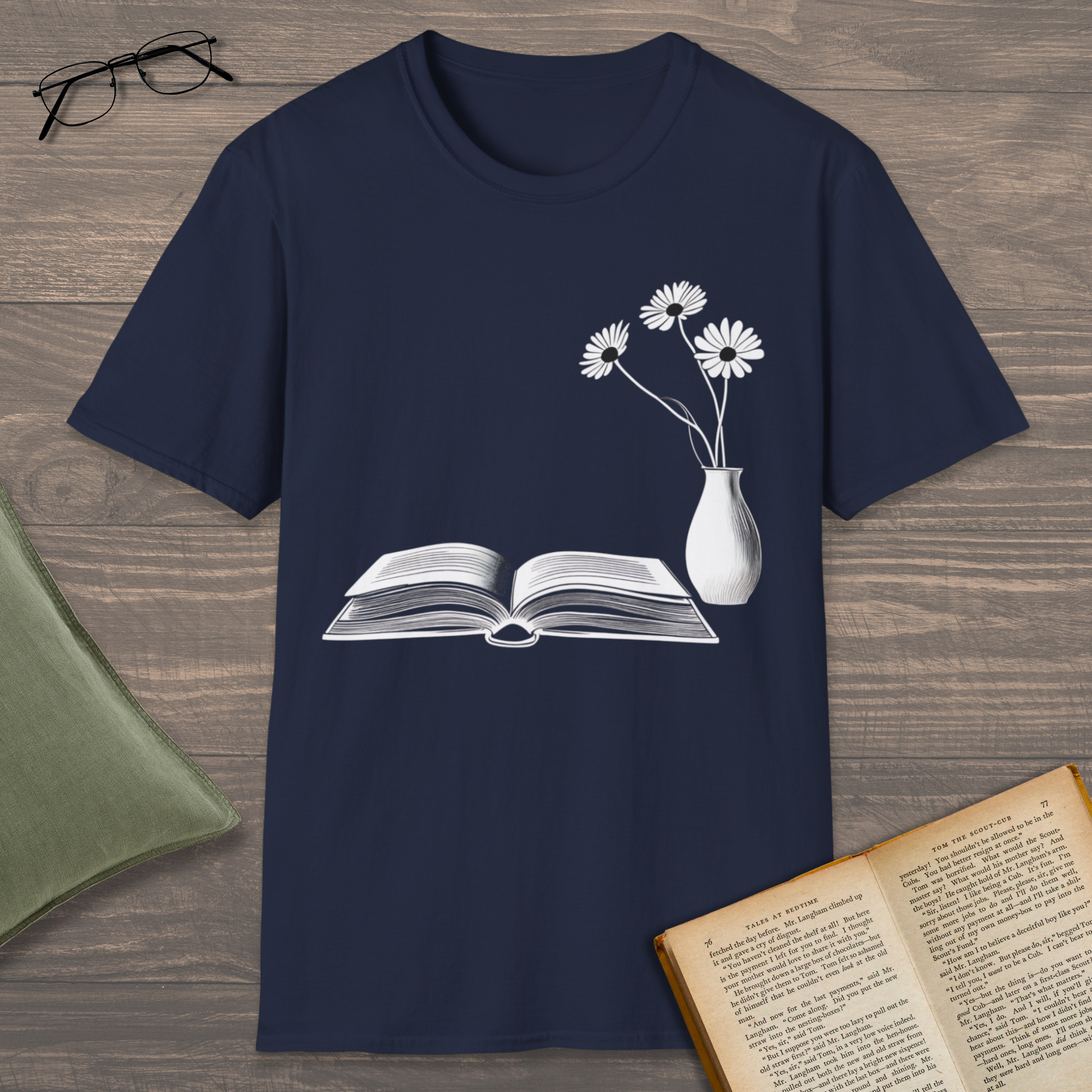 Just Book & Flowers T-Shirt