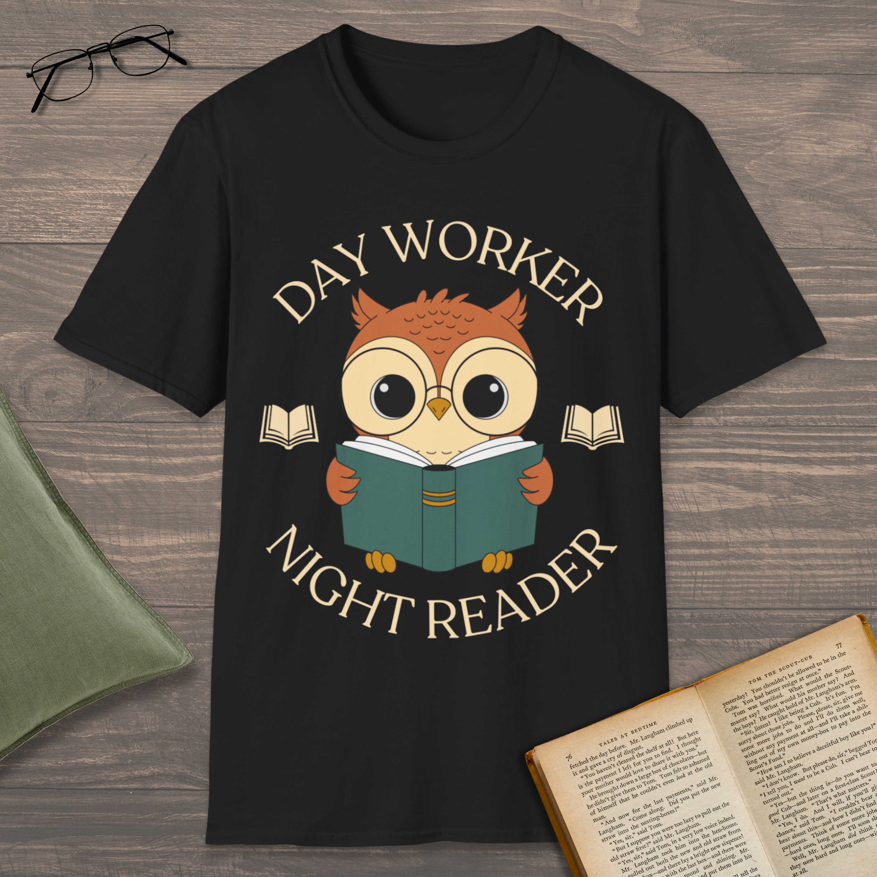 Night Reader Owl T-Shirt