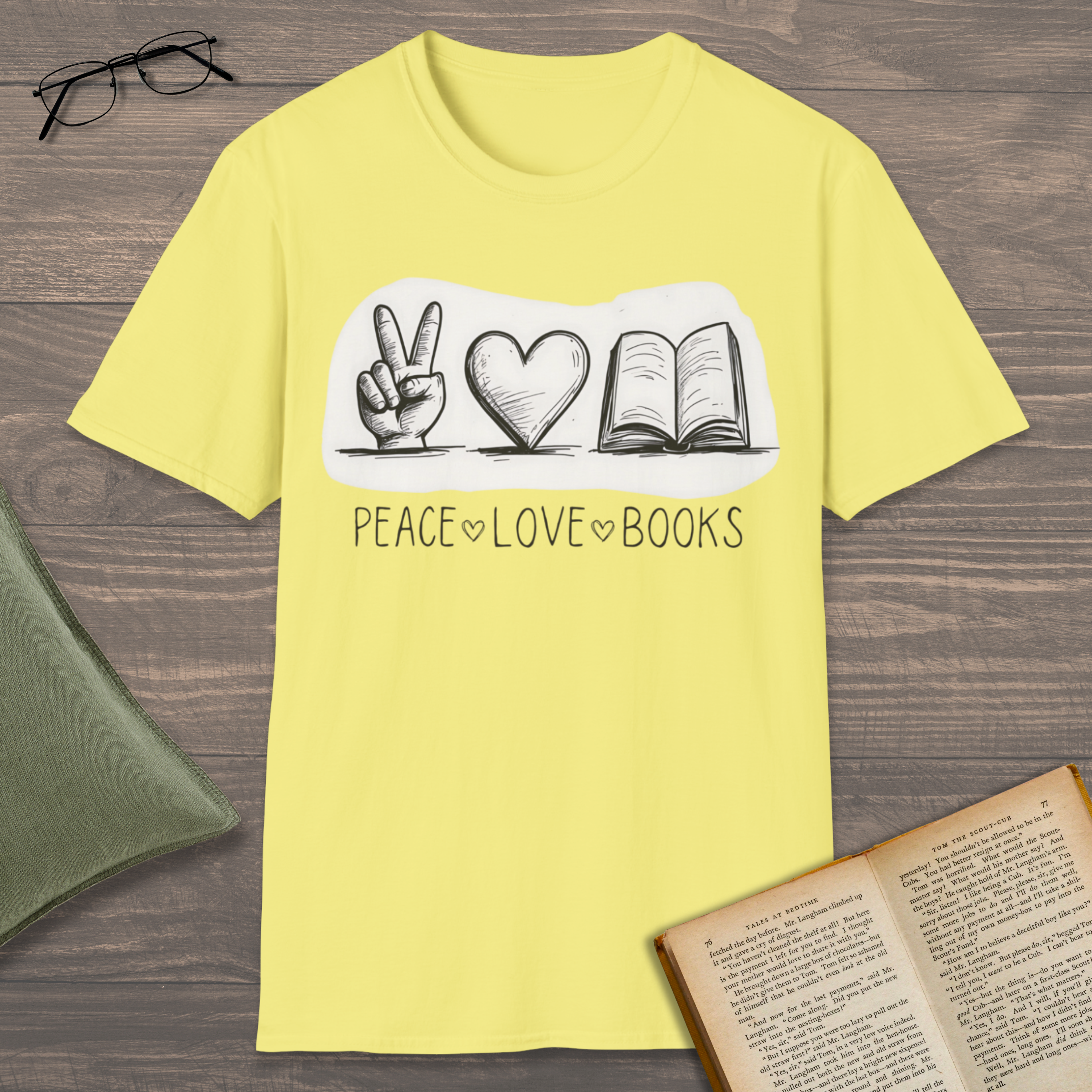 Peace Love Books T-Shirt