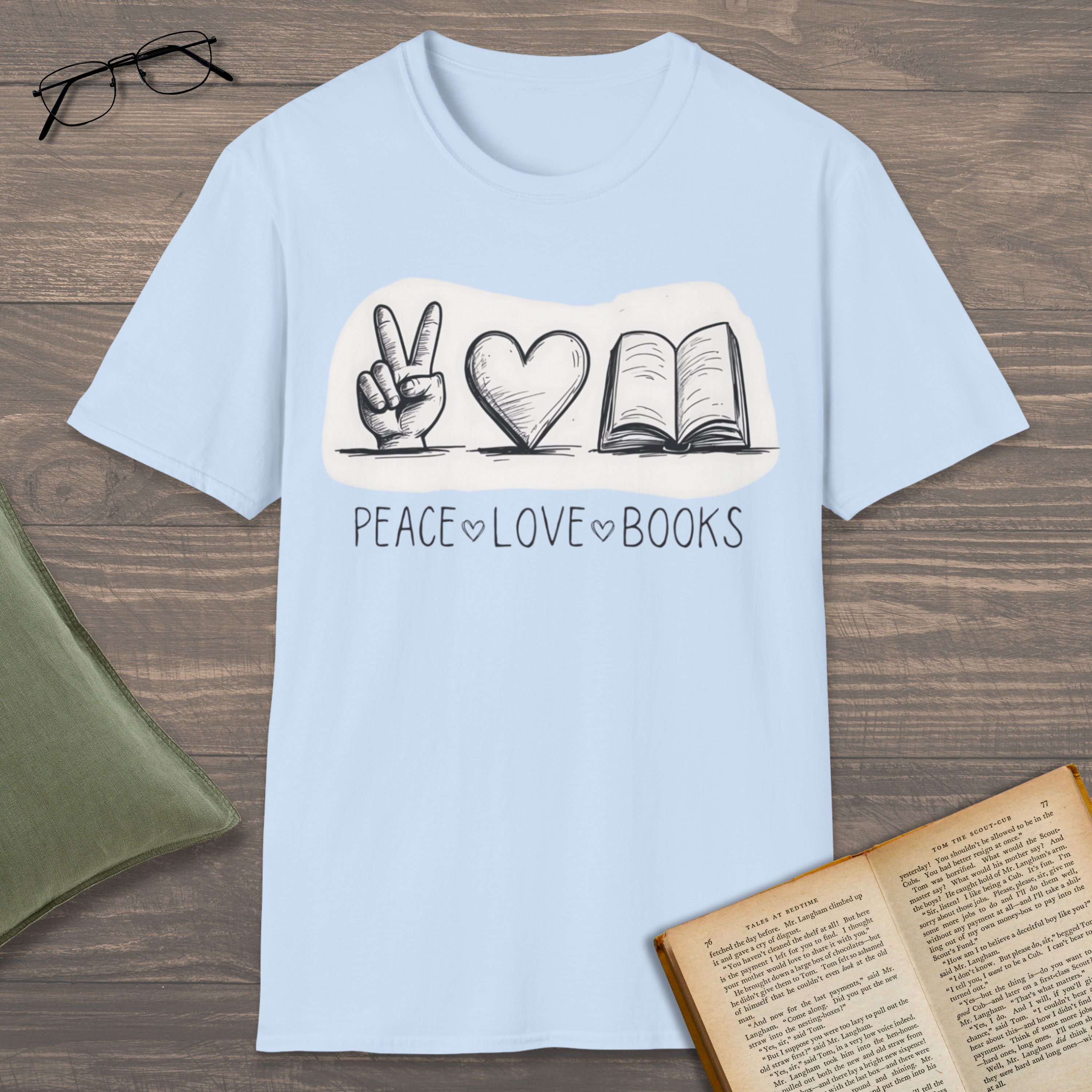 Peace Love Books T-Shirt