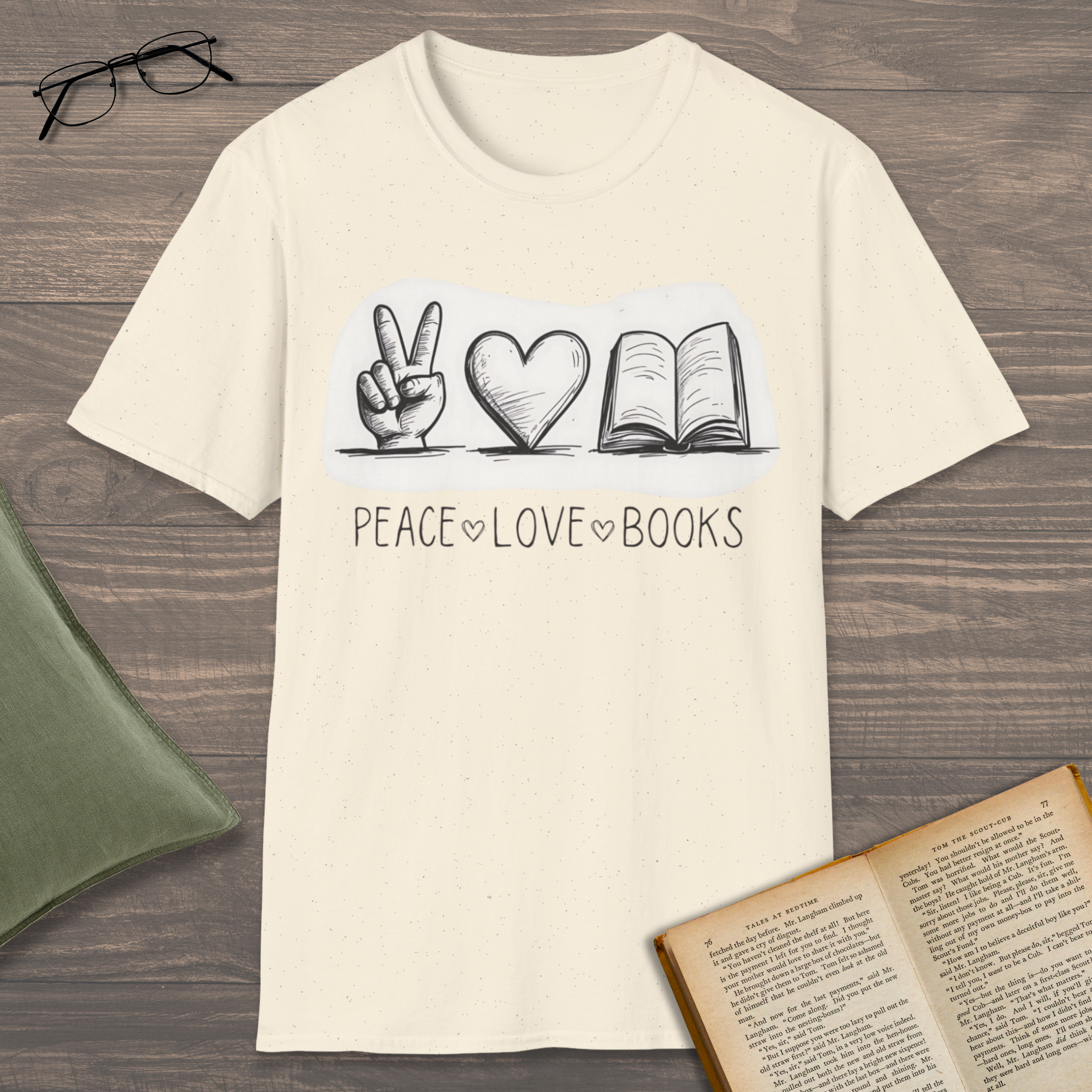 Peace Love Books T-Shirt