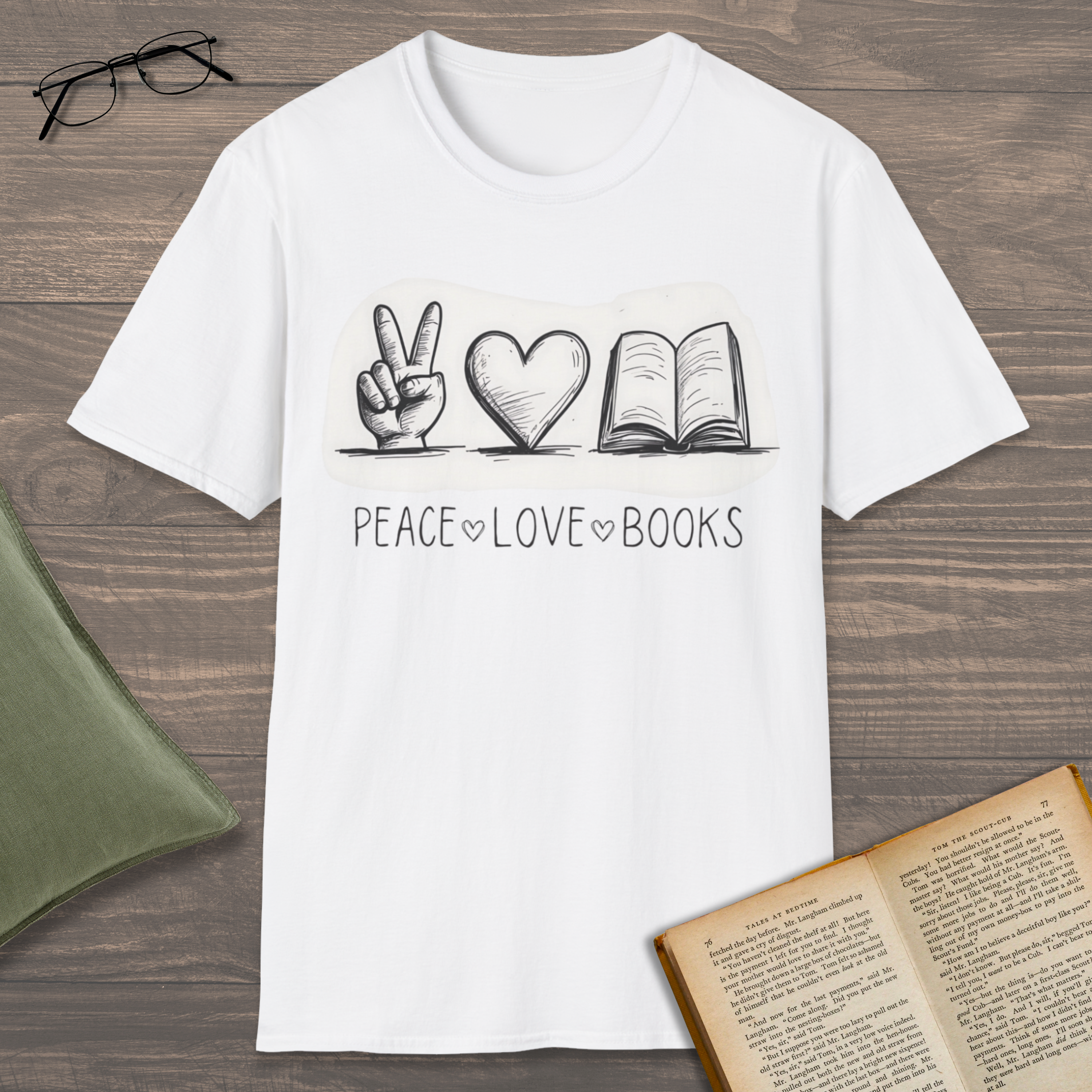 Peace Love Books T-Shirt