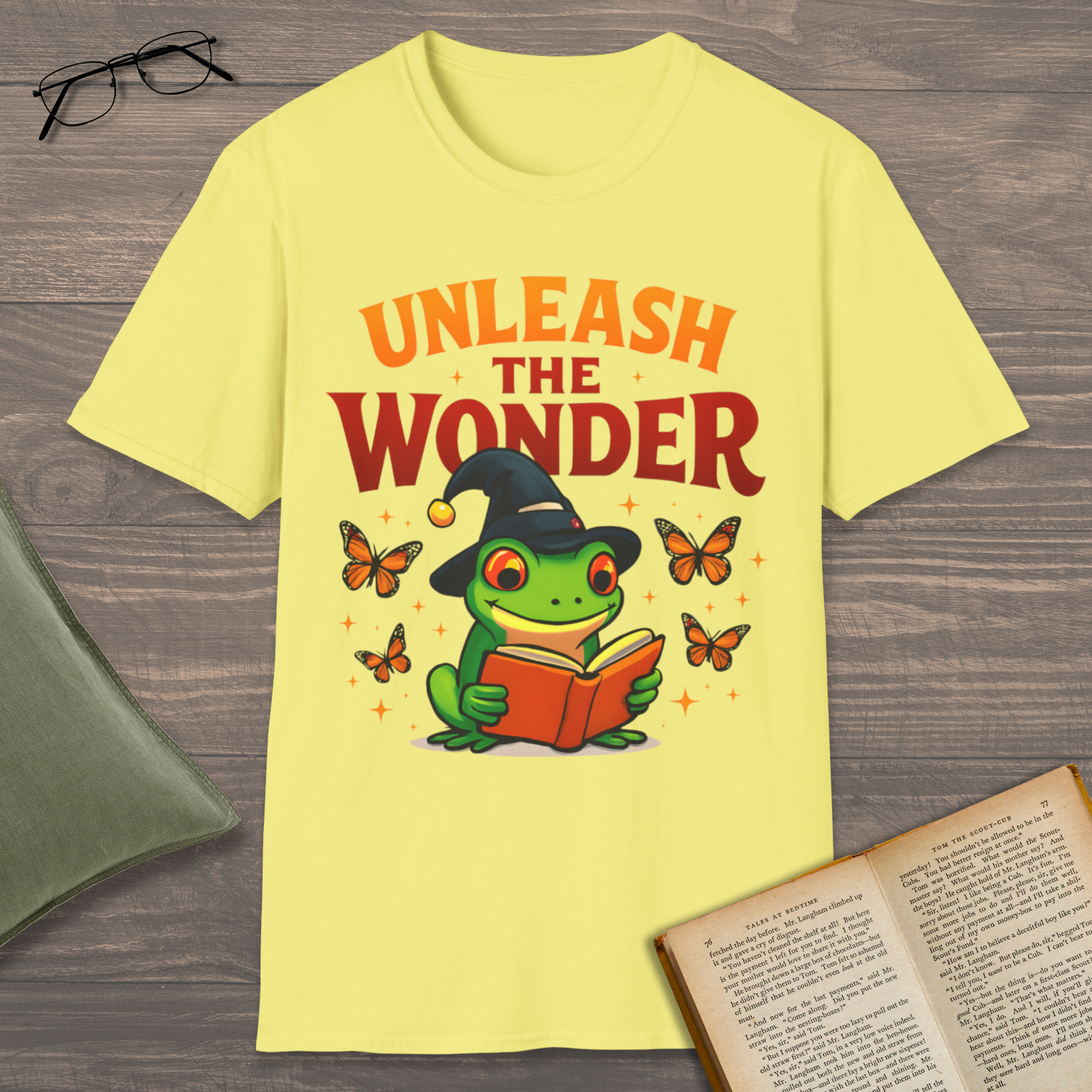 Reading Frog & Butterflies T-Shirt