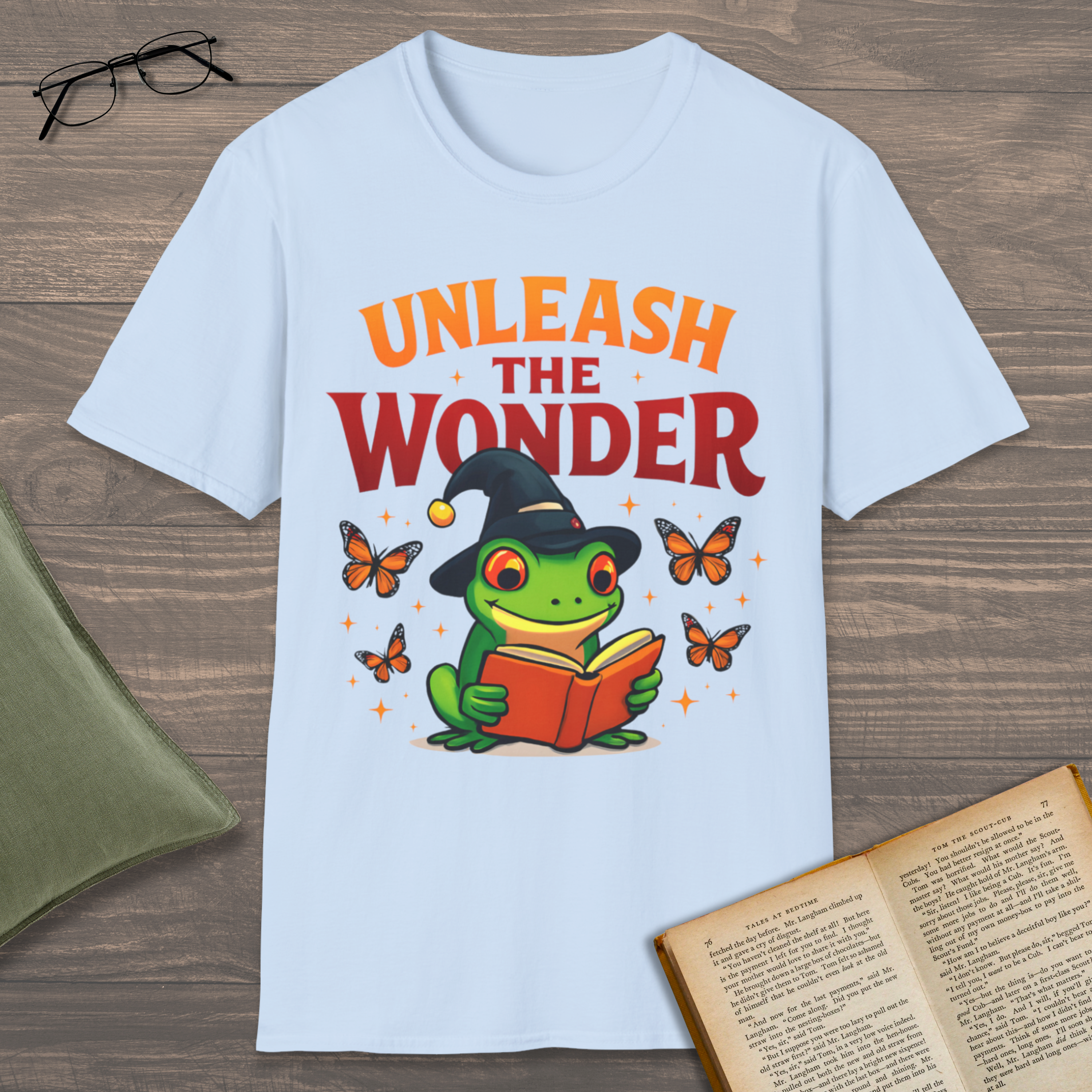 Reading Frog & Butterflies T-Shirt