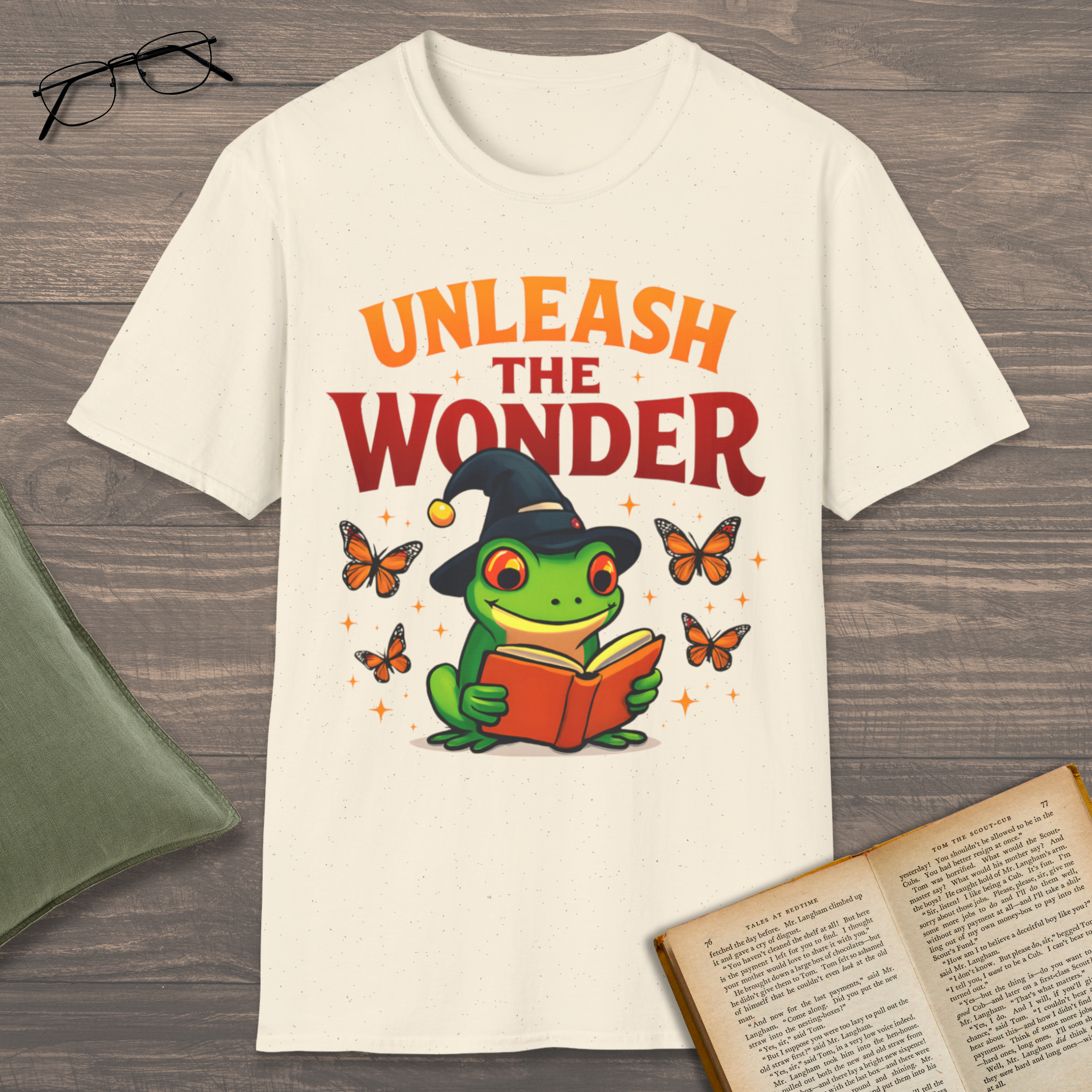Reading Frog & Butterflies T-Shirt