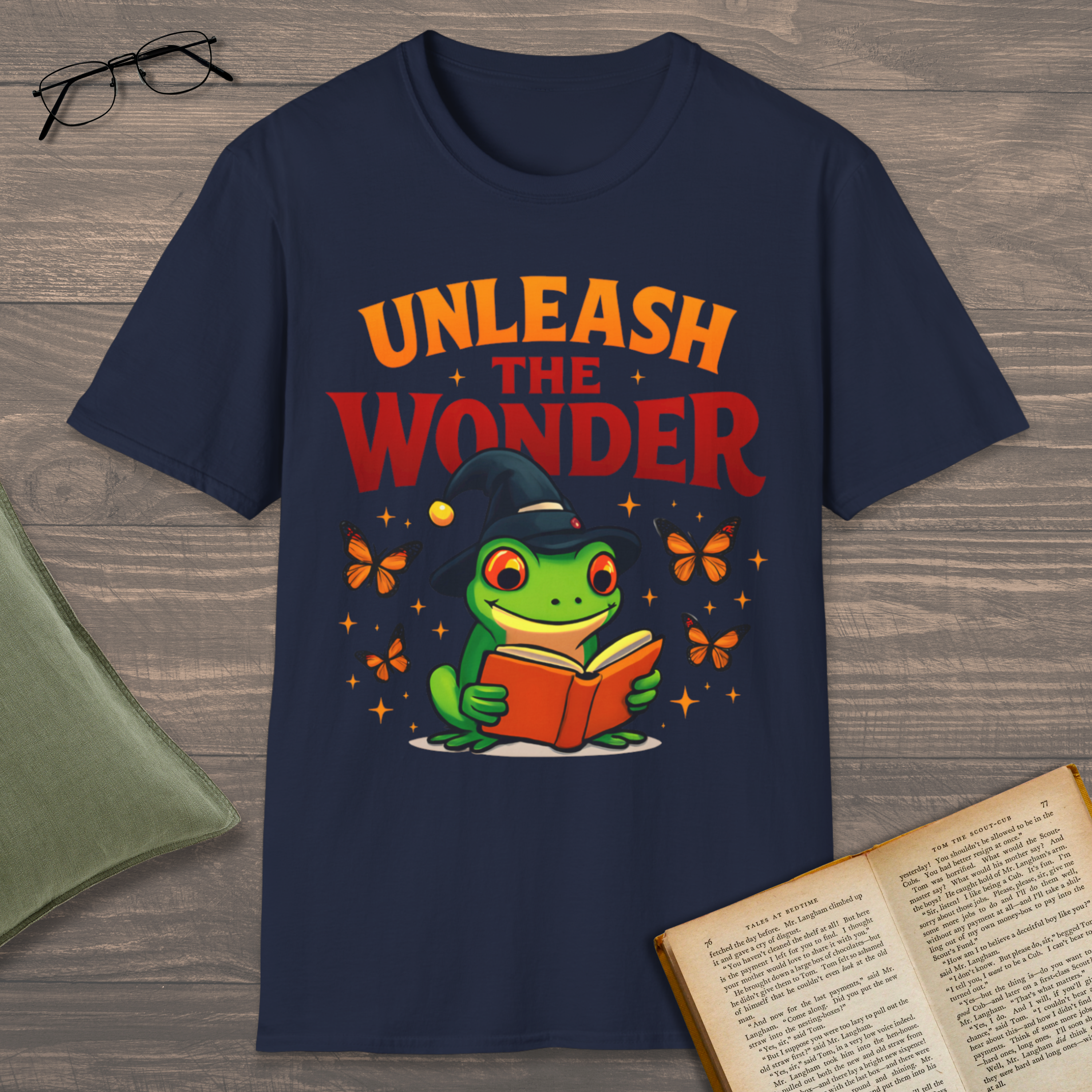 Reading Frog & Butterflies T-Shirt