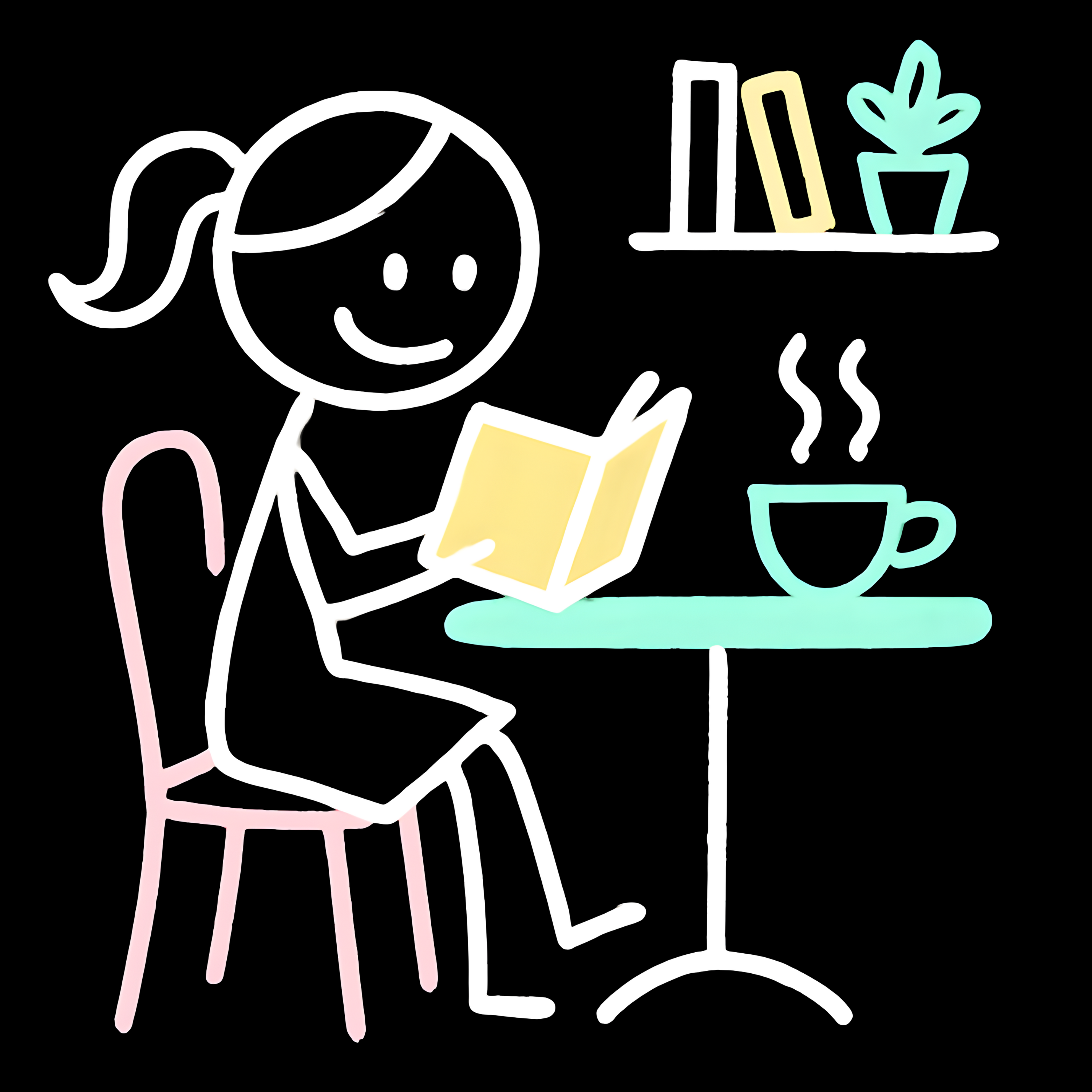 Reading Stickgirl T-Shirt