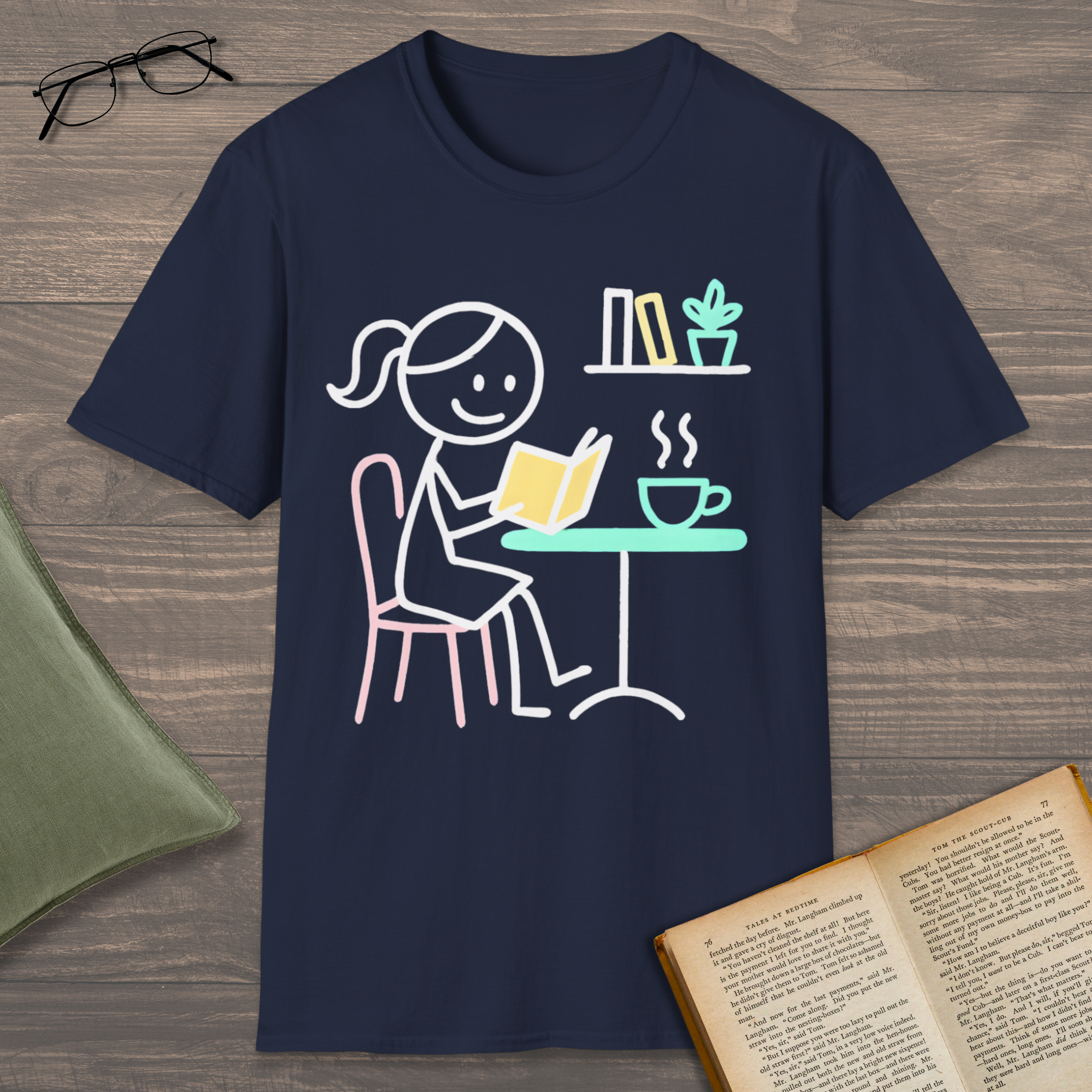 Reading Stickgirl T-Shirt