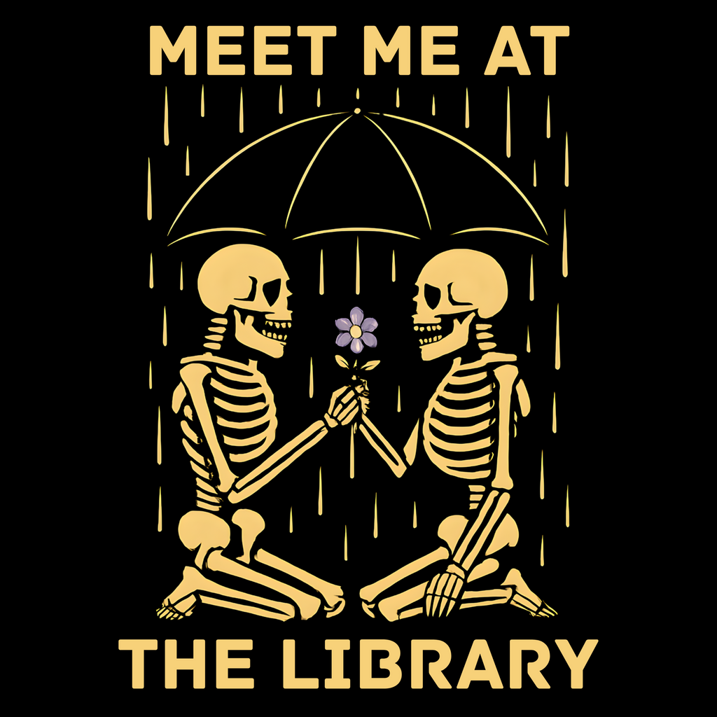 Skeletons Library Date T-Shirt