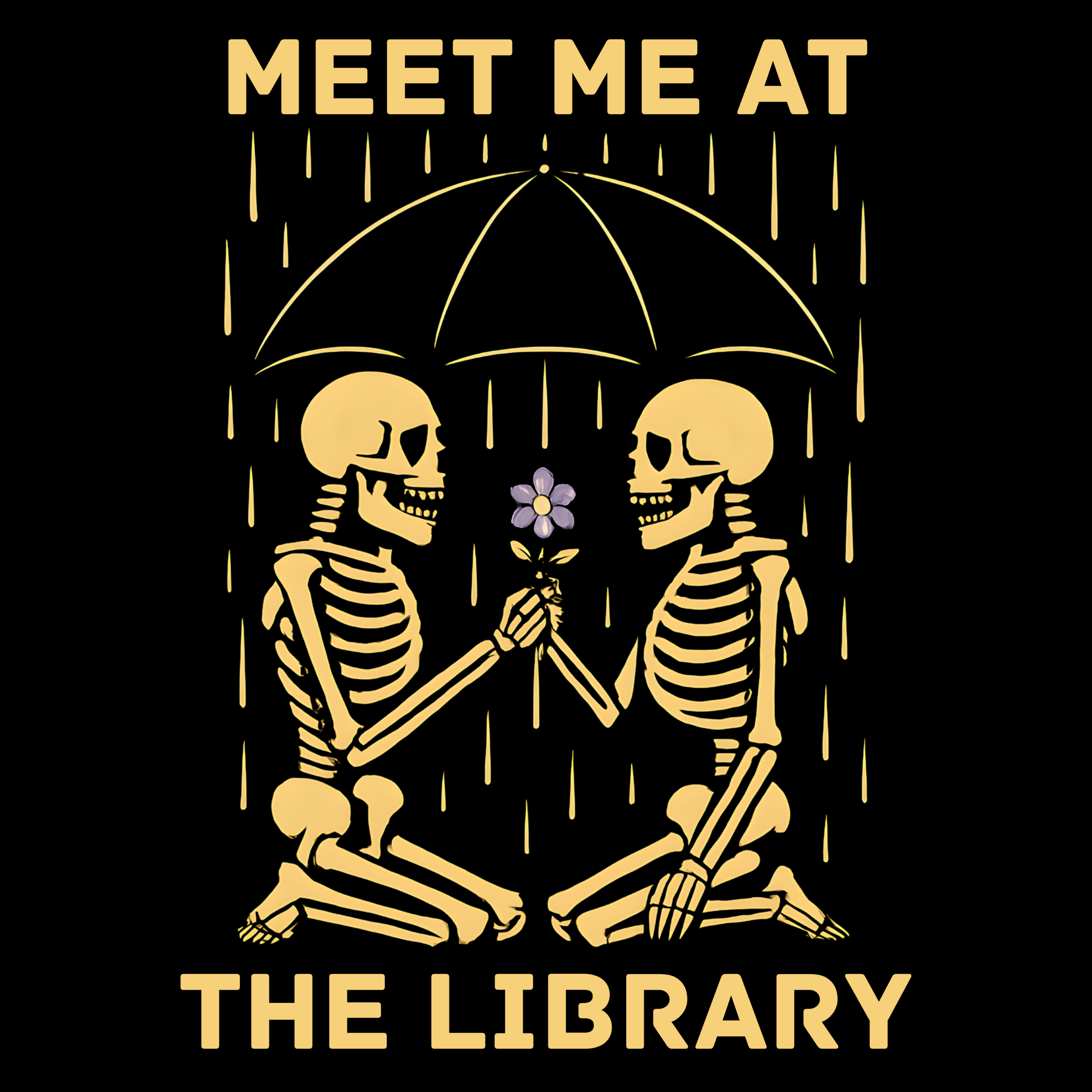 Skeletons Library Date T-Shirt
